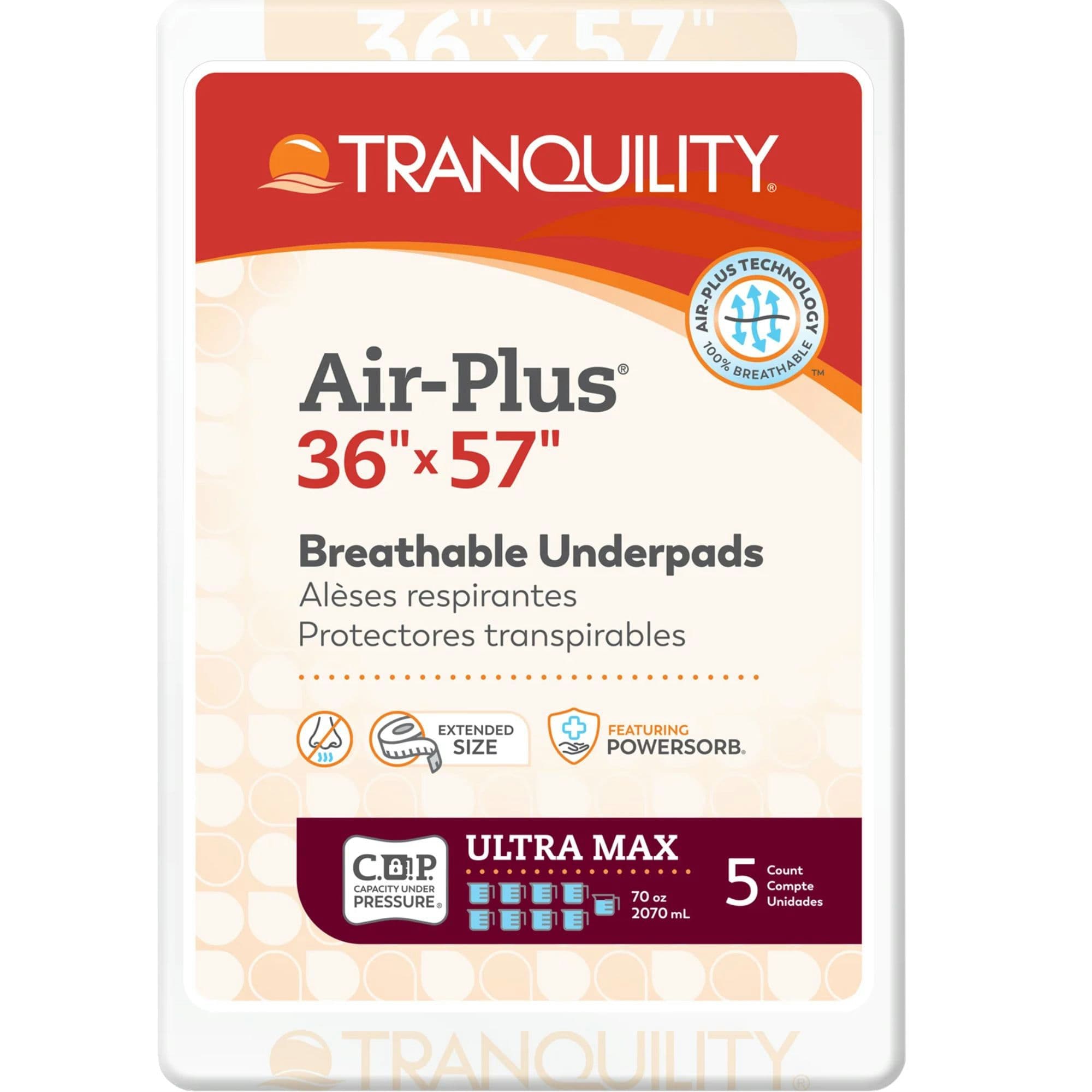 Tranquility Air-Plus Breathable Underpads, Ultra Max