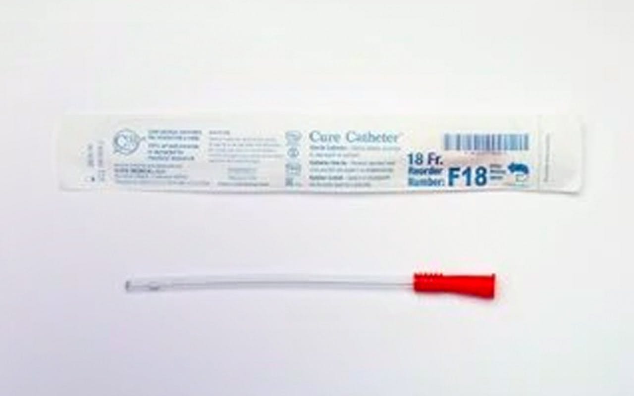 This latex-free female catheter is six inches long and made of uncoated PVC plastic. It has polished eyelets and a straight tip, allowing for hassle-free insertion and removal.