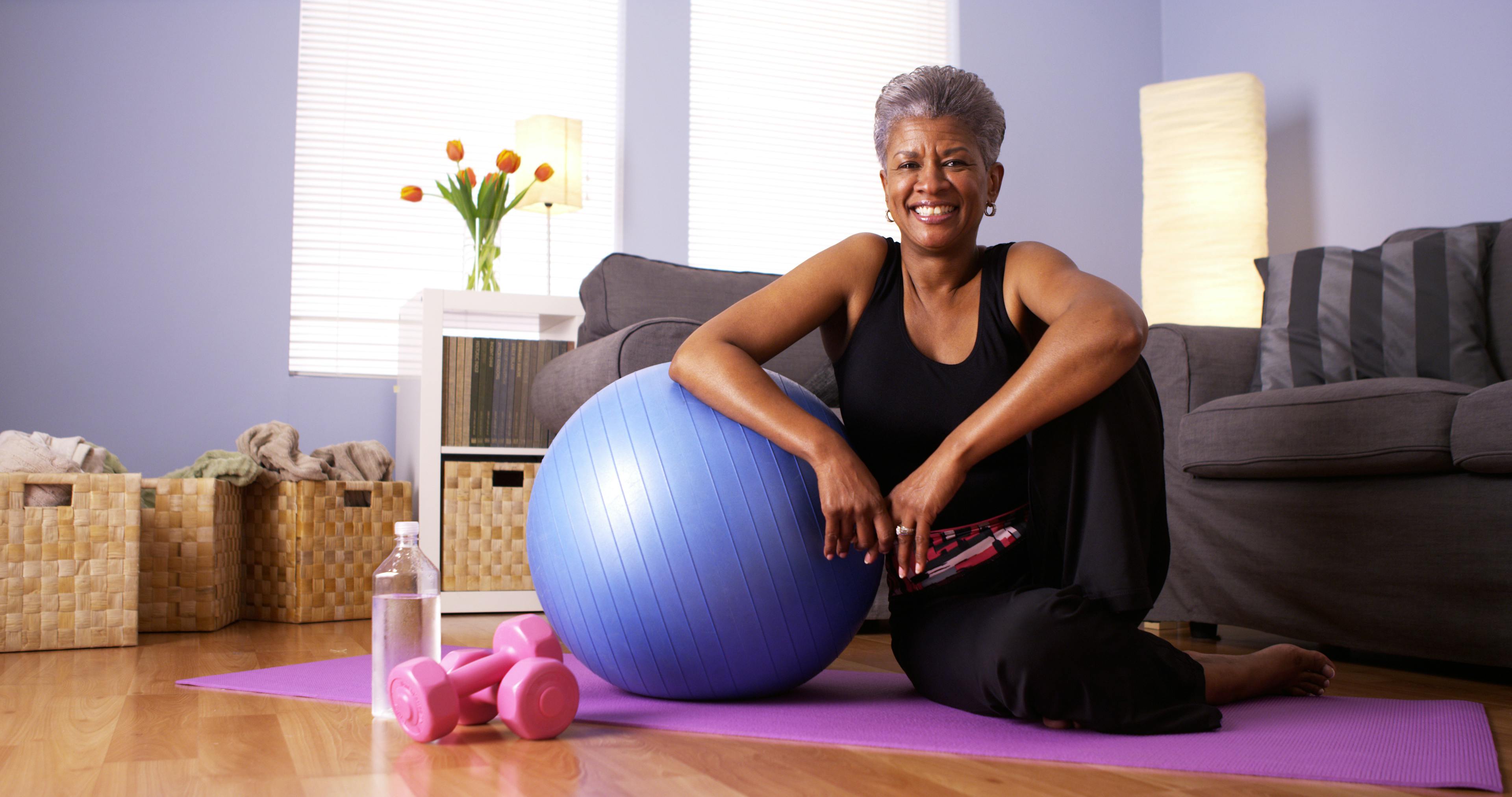 Woman exercising senior health and fitness