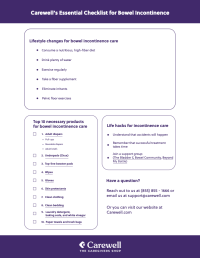 checklist for bowel incontinence care