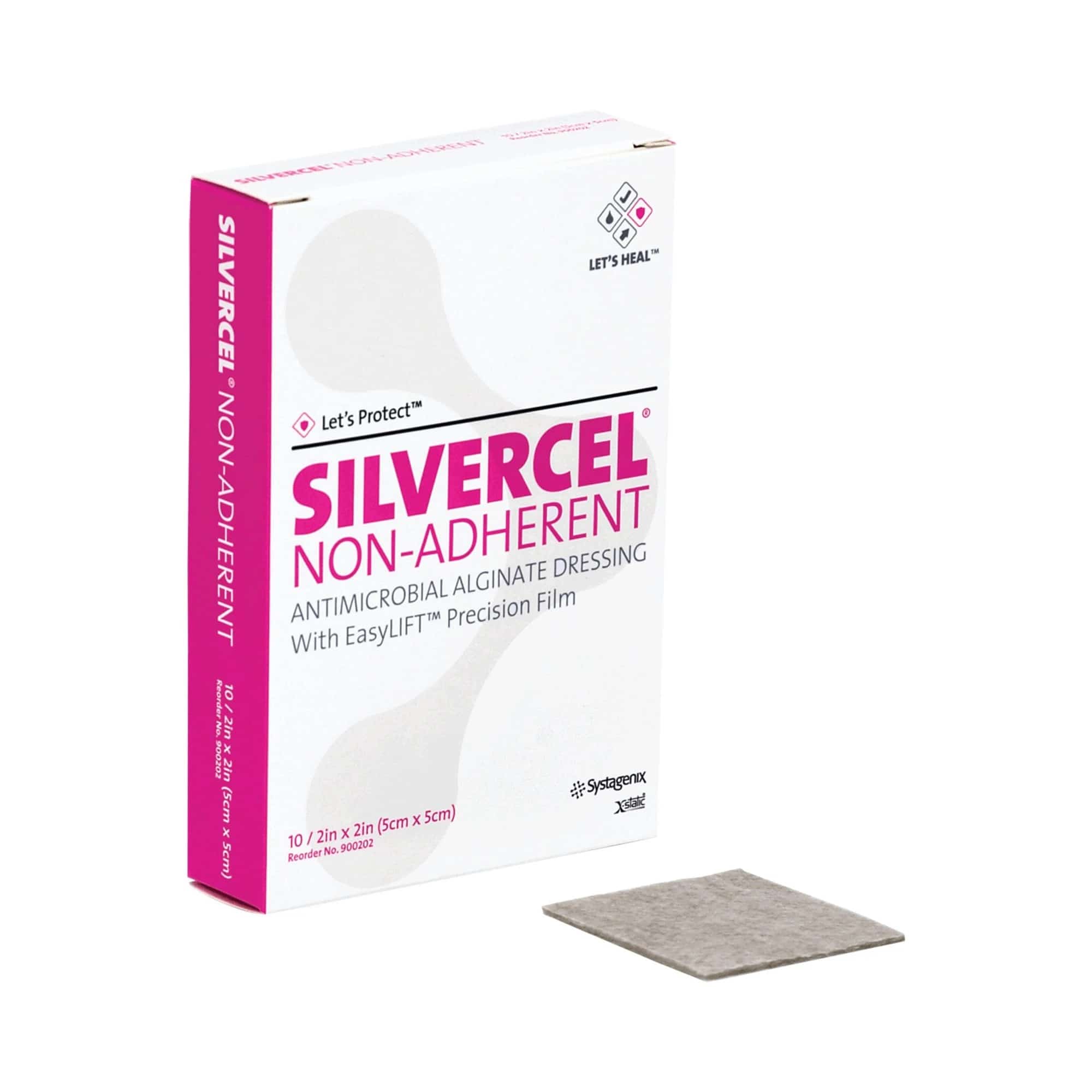 Silvercel 3M Silvercel Non-Adherent Antimicrobial Alginate Dressing, 2 X 2