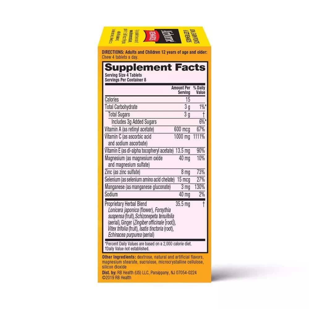 Perform Chewable Airborne Immune Support Chewable Tablets With Vitamin C