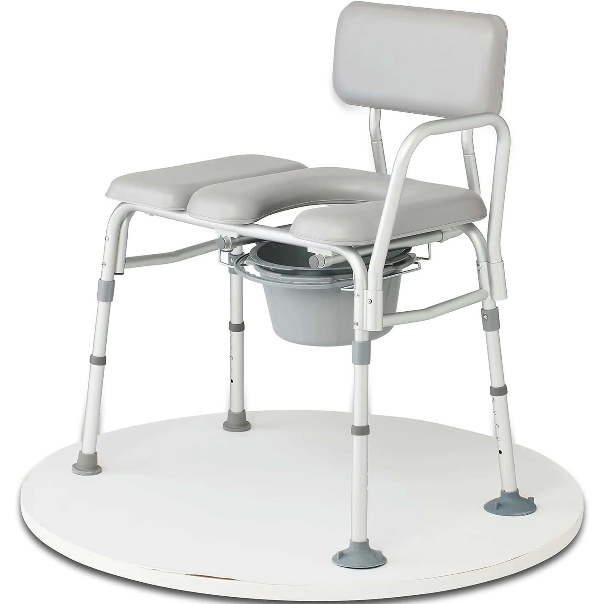 Commode Bench Medline Padded Combination Transfer Bench and Commode