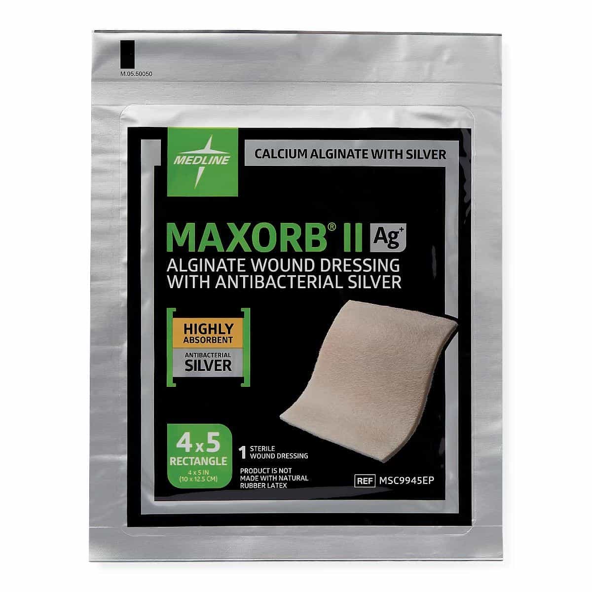 Medline Maxorb II Ag+ Alginate Wound Dressing with Antibacterial Silver ...