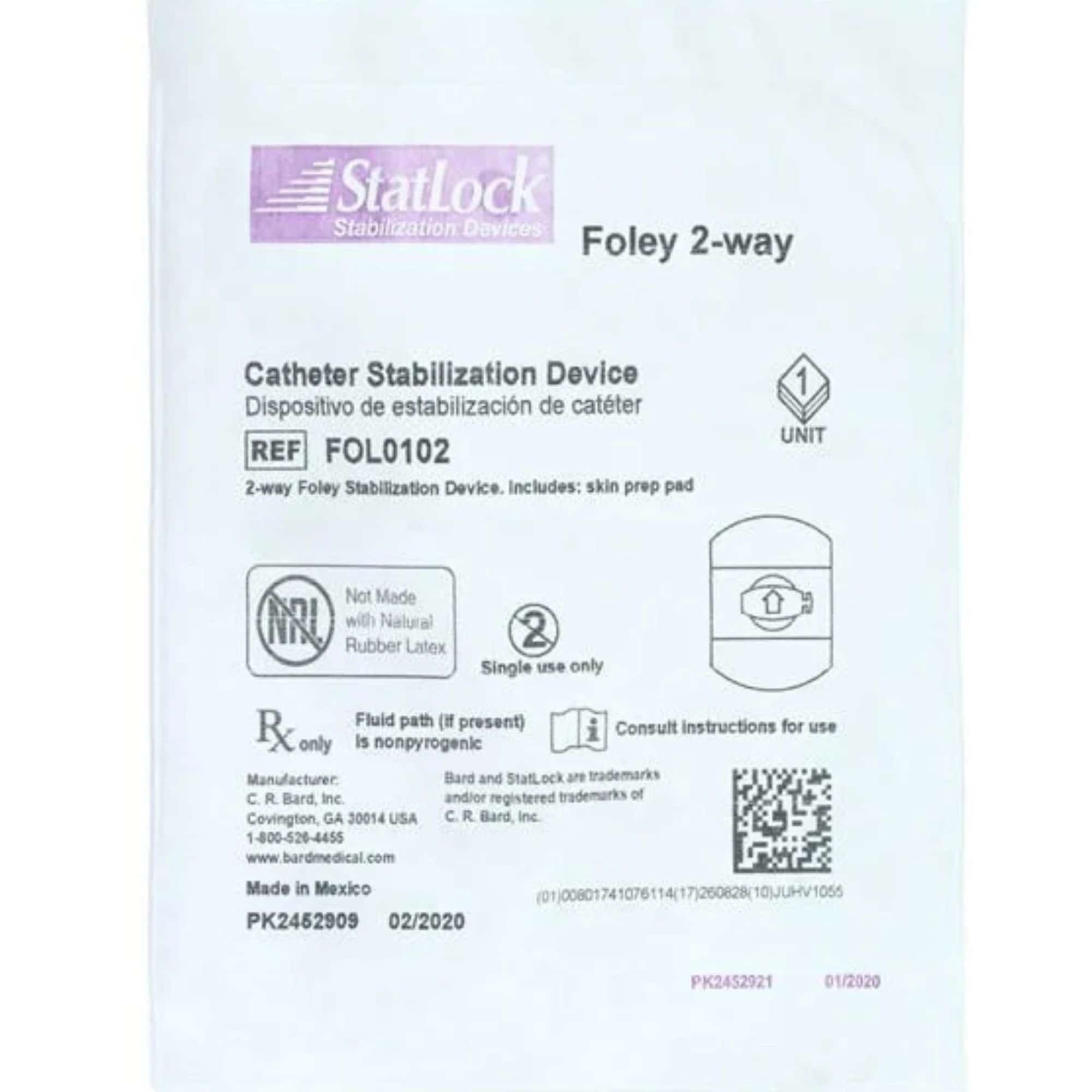 Statlaock StatLock Stabilization Device for Adult Latex and Silicone Catheters
