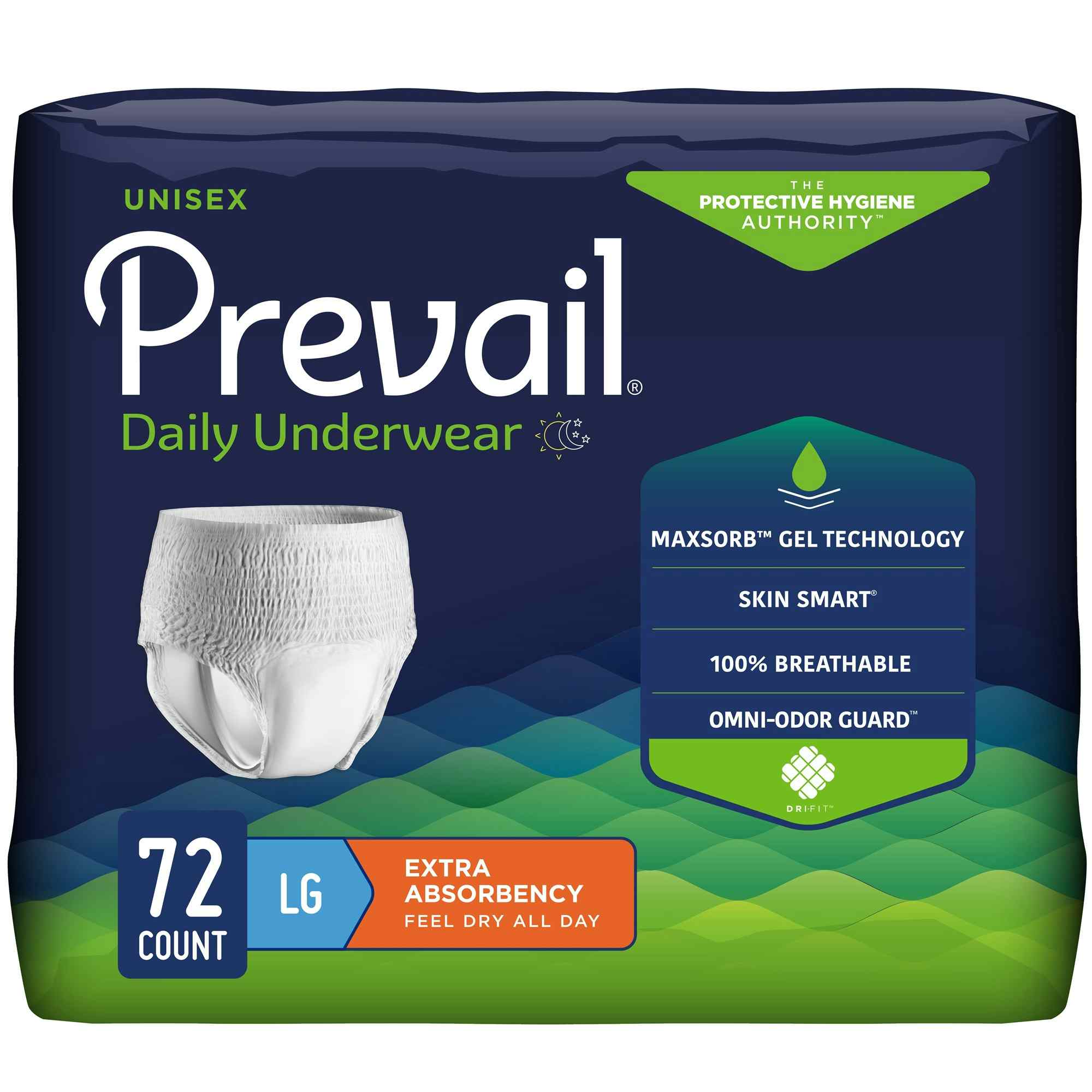 Prevail Incontinence Underwear for Men & Women, Extra Absorbency