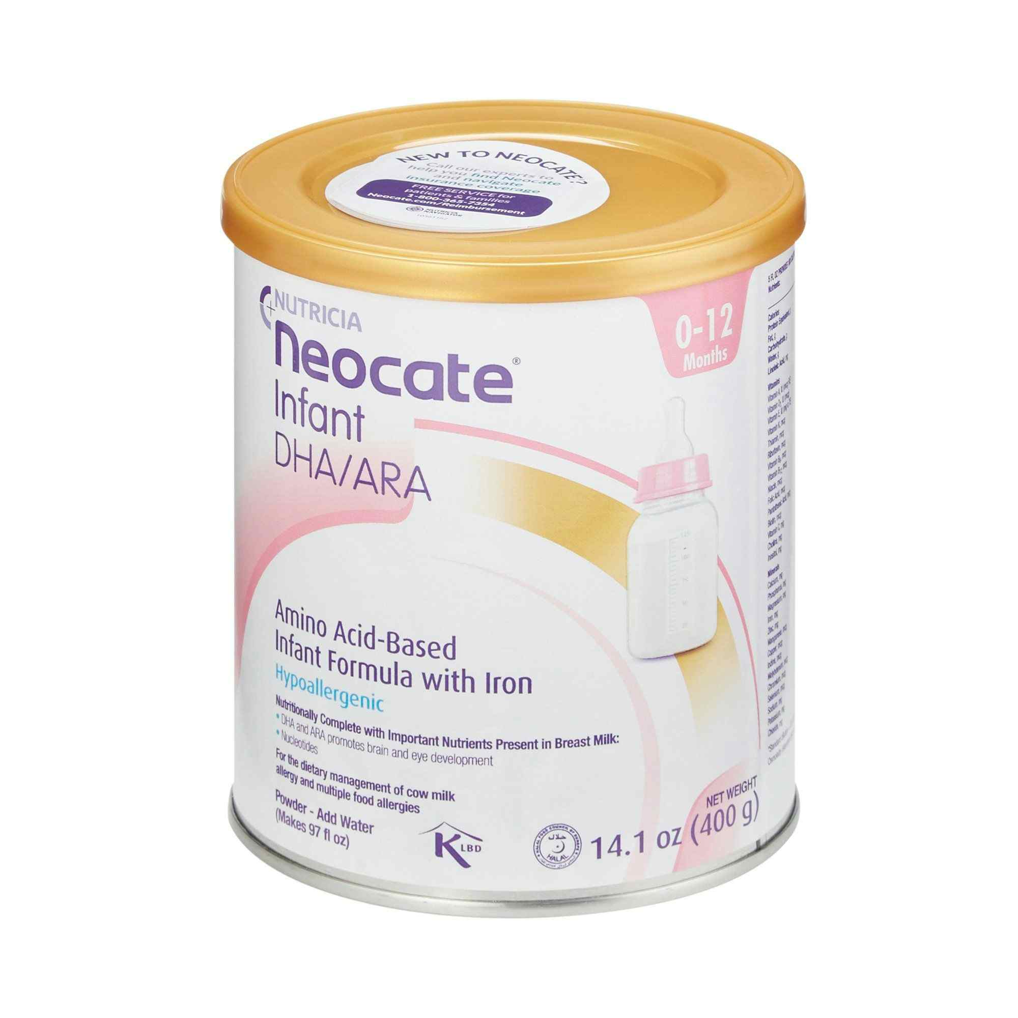 Nutricia Neocate Infant DHA & ARA Amino Acid Based Infant Powdered Formula with Iron, 14.1 oz.