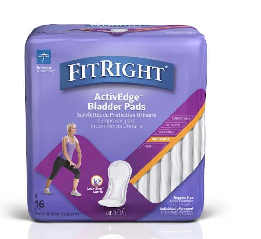 FitRight Bladder Control Pads, Moderate Absorbency