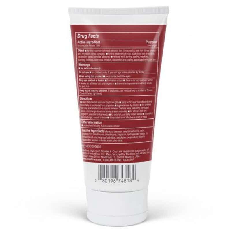 Medline Soothe and Cool INZO Antifungal Cream, MSC095635H, Back view