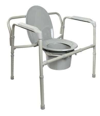 McKesson Bariatric Folding Commode Chair with Fixed Arm