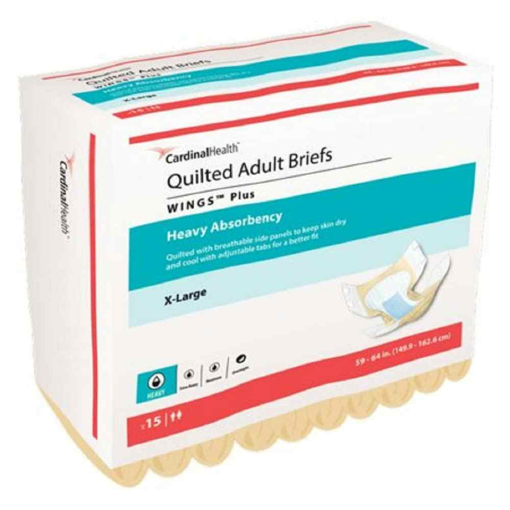 Cardinal Wings Quilted Plus Diapers with Tabs with BreatheEasy Technology Disposable Adult Diapers with Tabs, Heavy