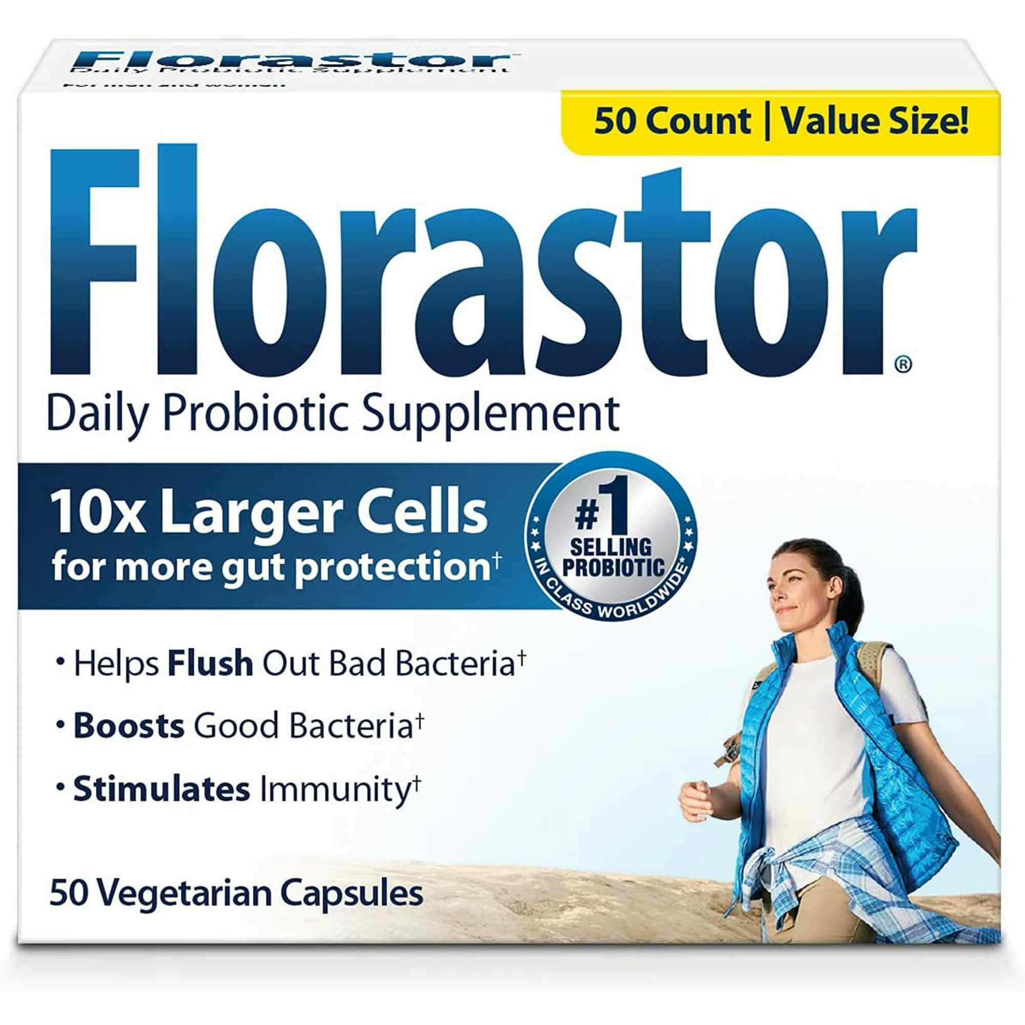 Florastor Probiotic Dietary Supplement Capsule, 50 per Bottle