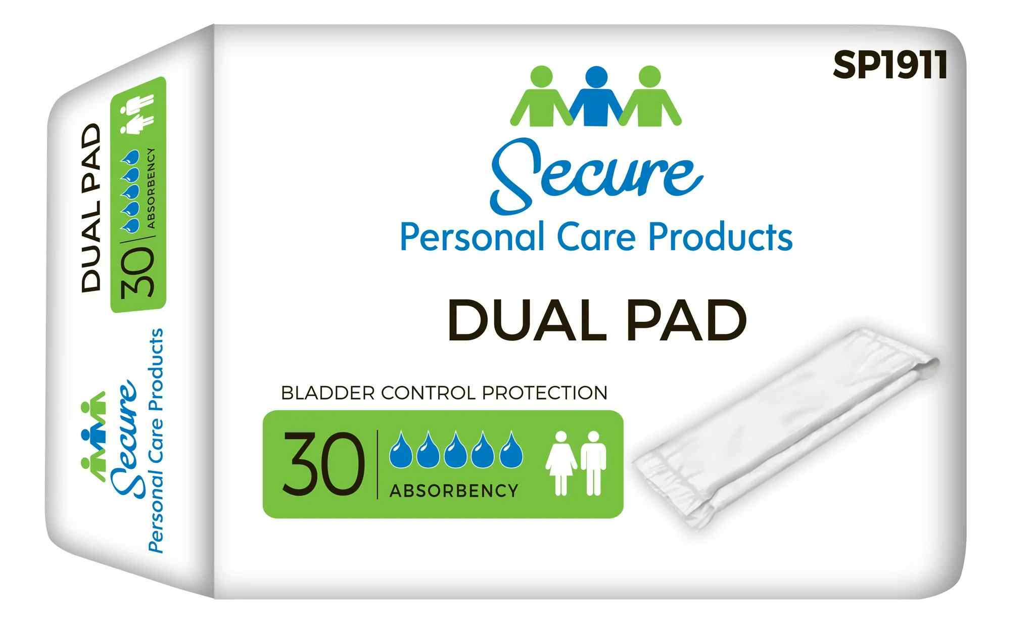 Secure Personal Care Products Dual Pads Incontinence Liner