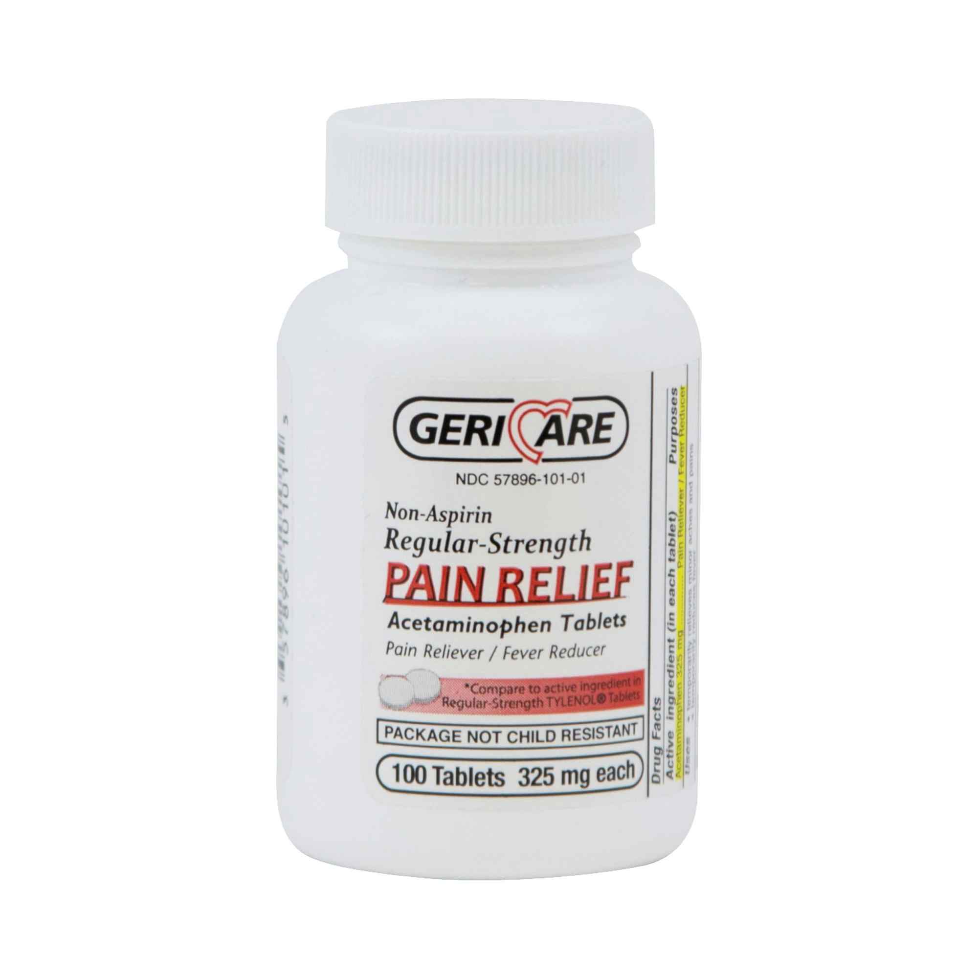 Geri-Care Non-Aspirin Regular-Strength Pain Relief Acetaminophen Tablets, 325 mg