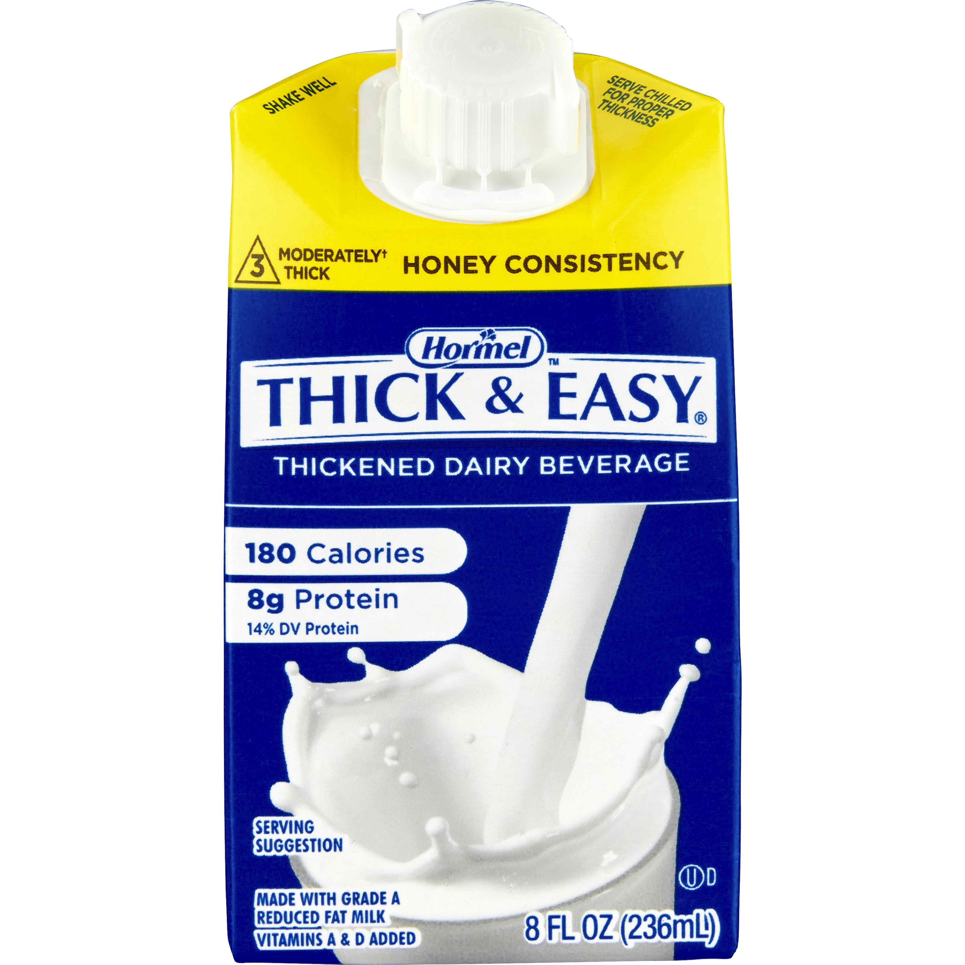 Hormel Thick & Easy Thickened Dairy Beverage, Honey Consistency, Moderately Thick