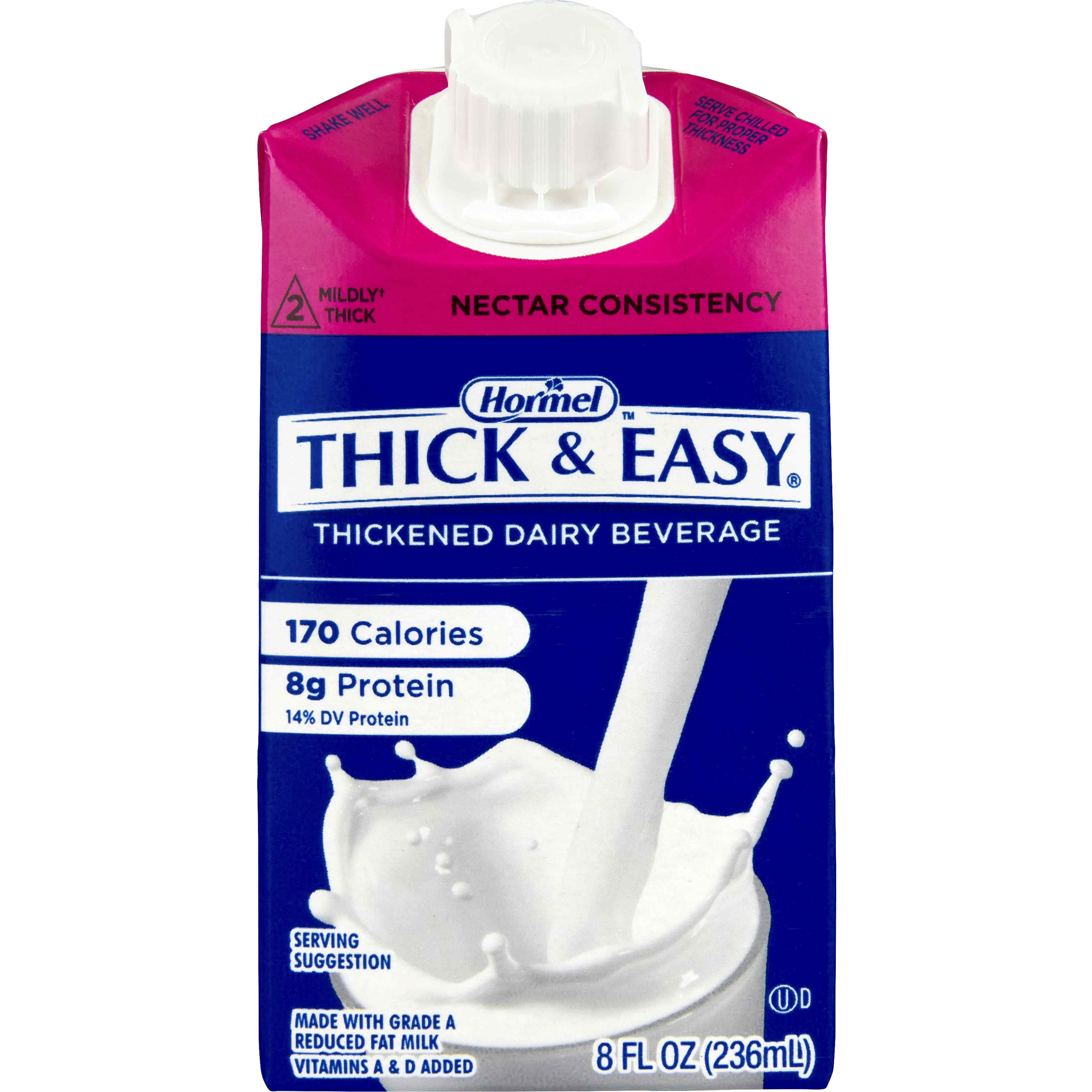 Hormel Thick & Easy Thickened Dairy Beverage, Nectar Consistency, Mildly Thick