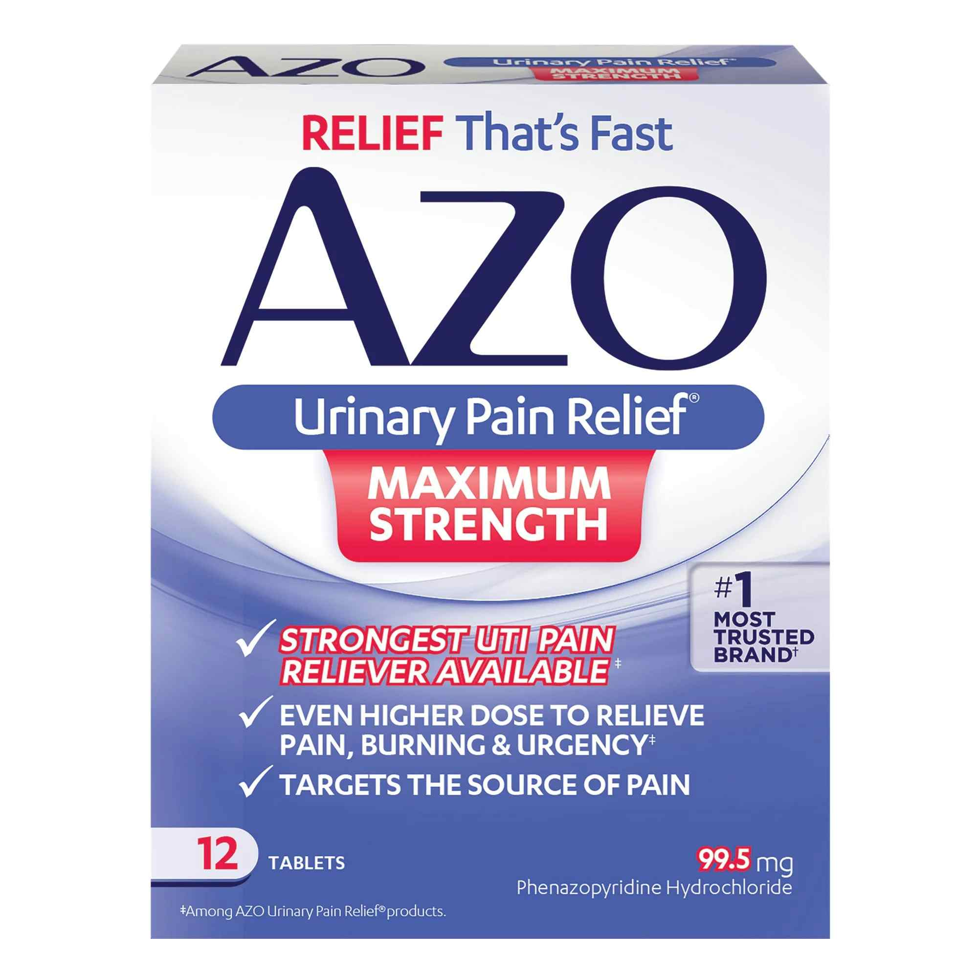 Azo Urinary Pain Relief, Maximum Strength, 12 Tablets