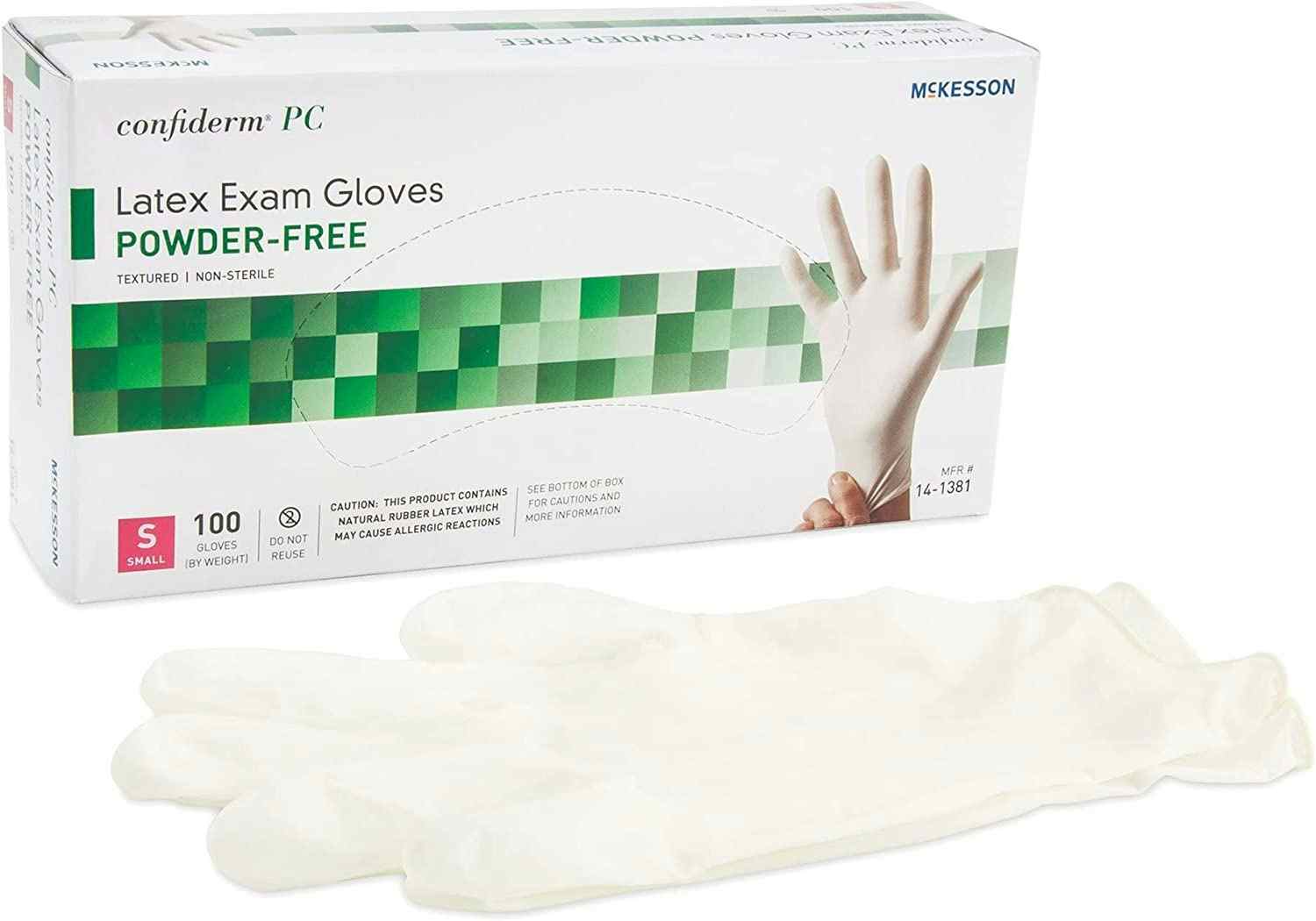 McKesson Confiderm PC Latex Exam Gloves, Powder-Free