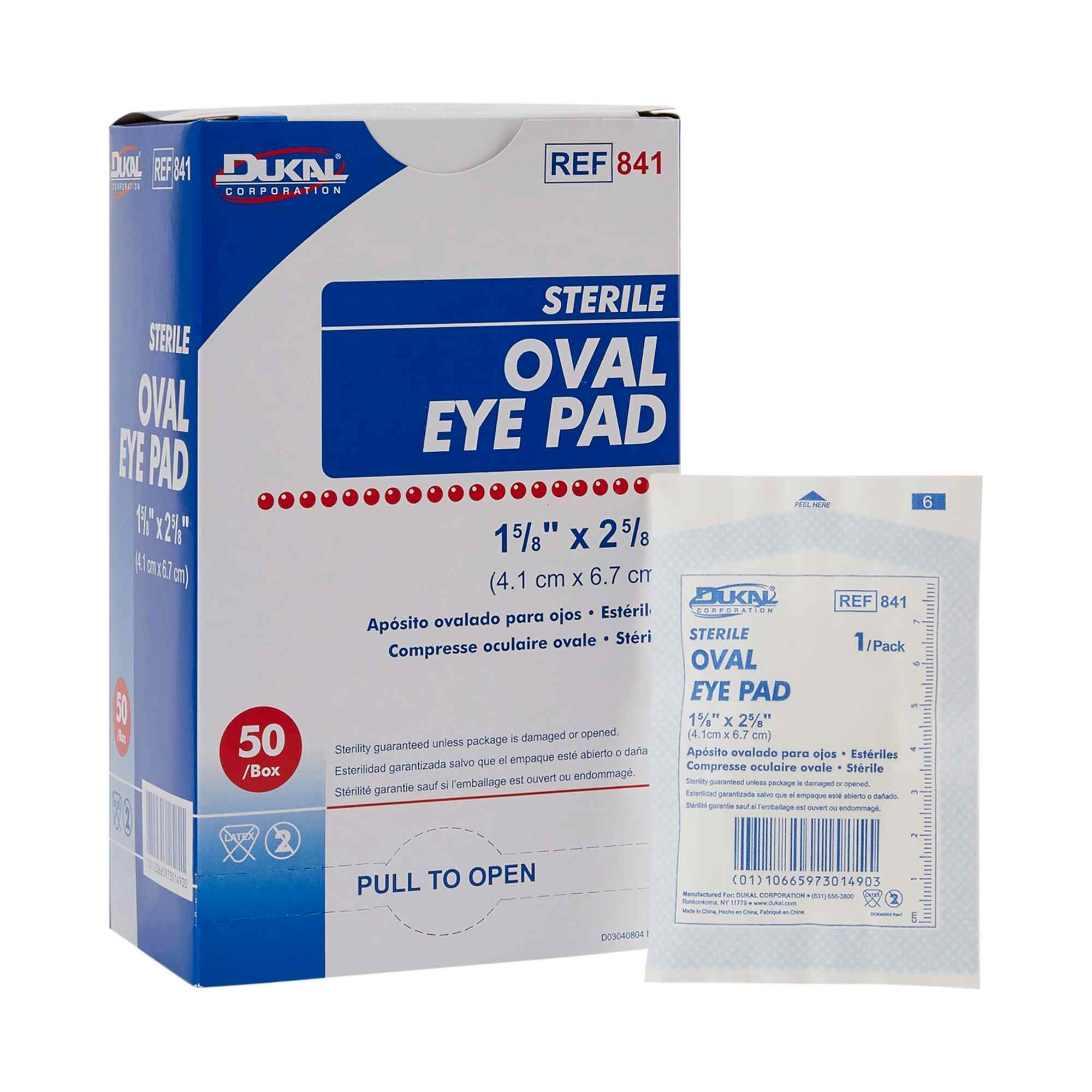 drive Sterile Oval Eye Pad, 1-5/8 X 2-5/8"