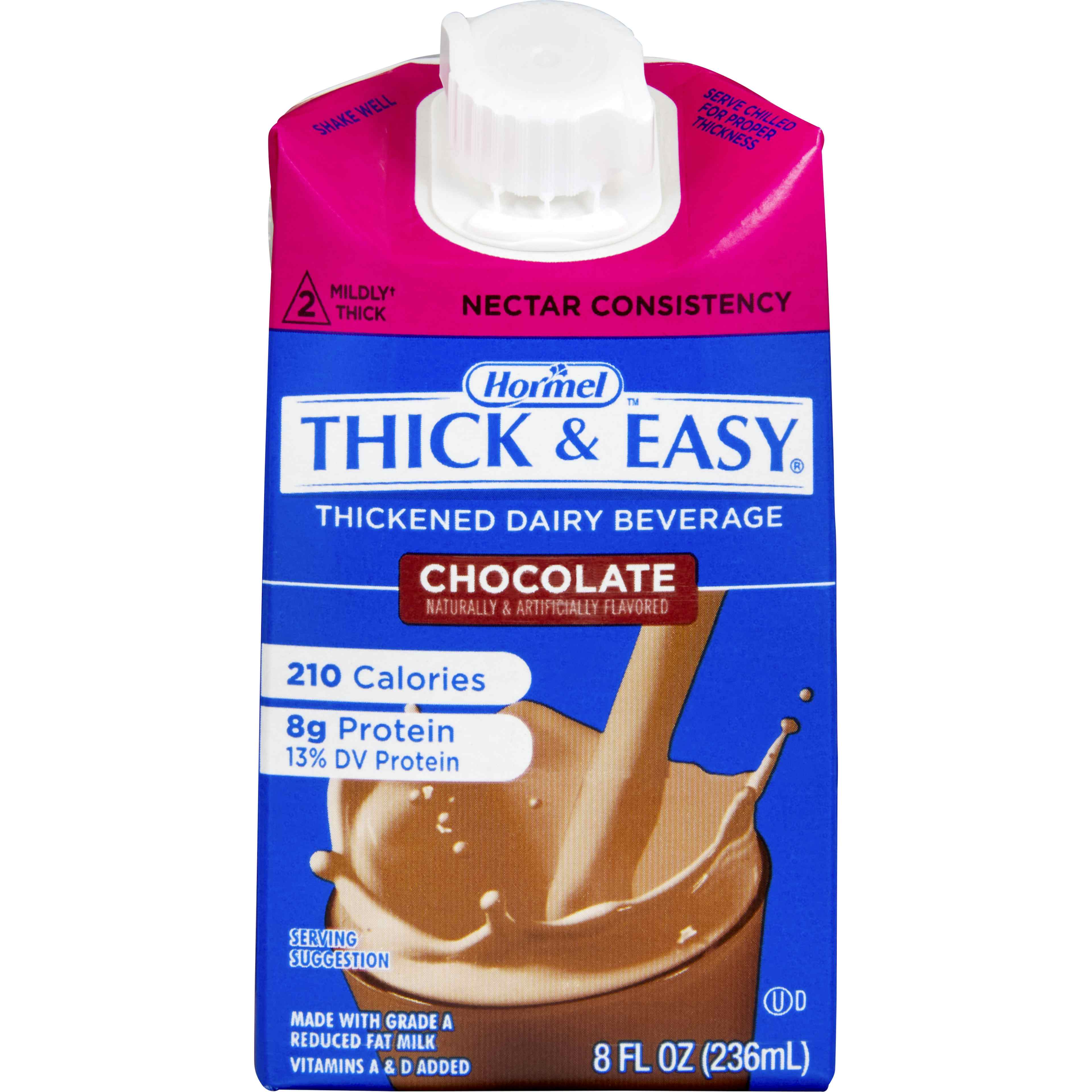 Hormel Thick & Easy Thickened Dairy Beverage, Chocolate, Nectar Consistency, 8 oz.
