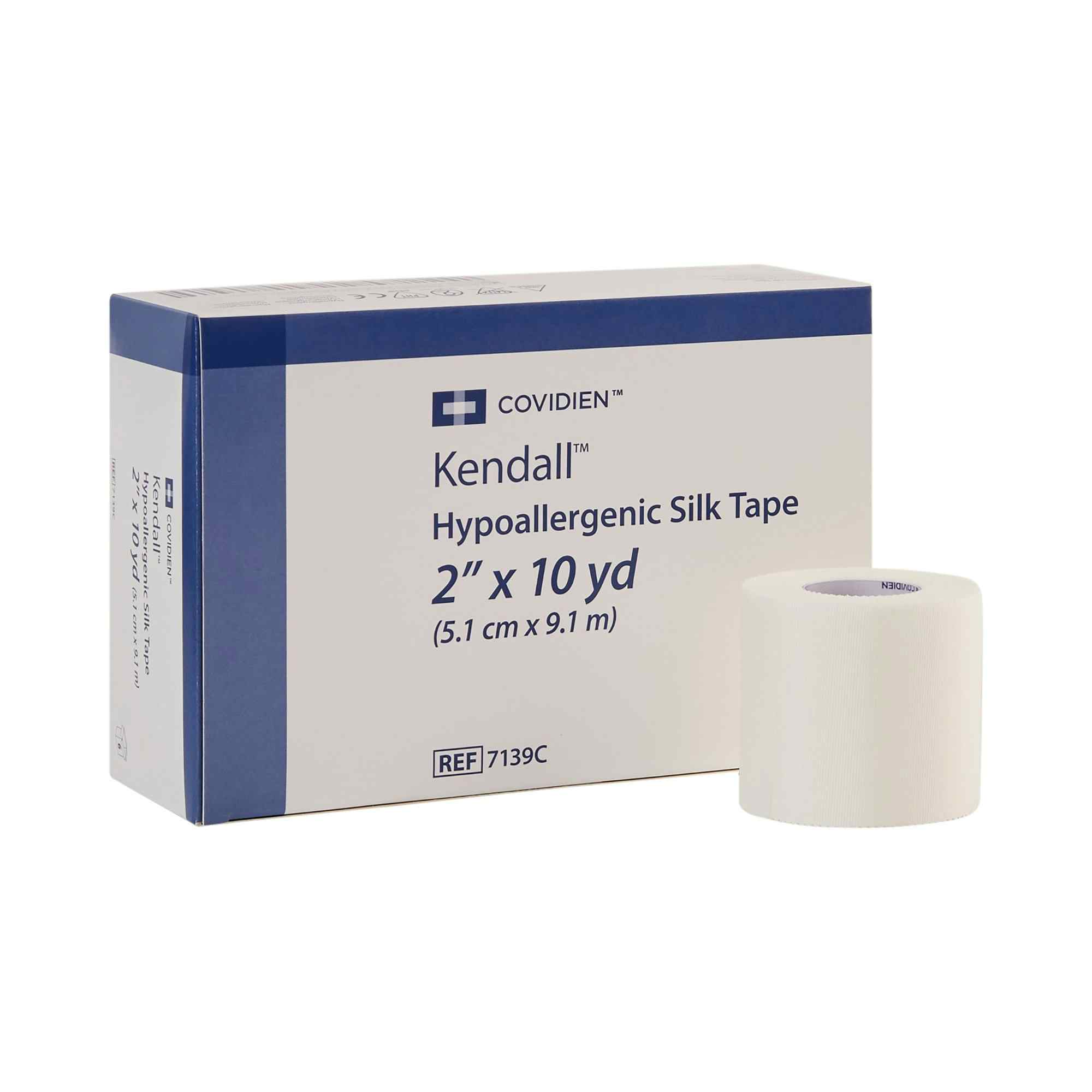 Kendall Hypoallergenic Silk-like Medical Tape, 2 Inch x 10 Yard