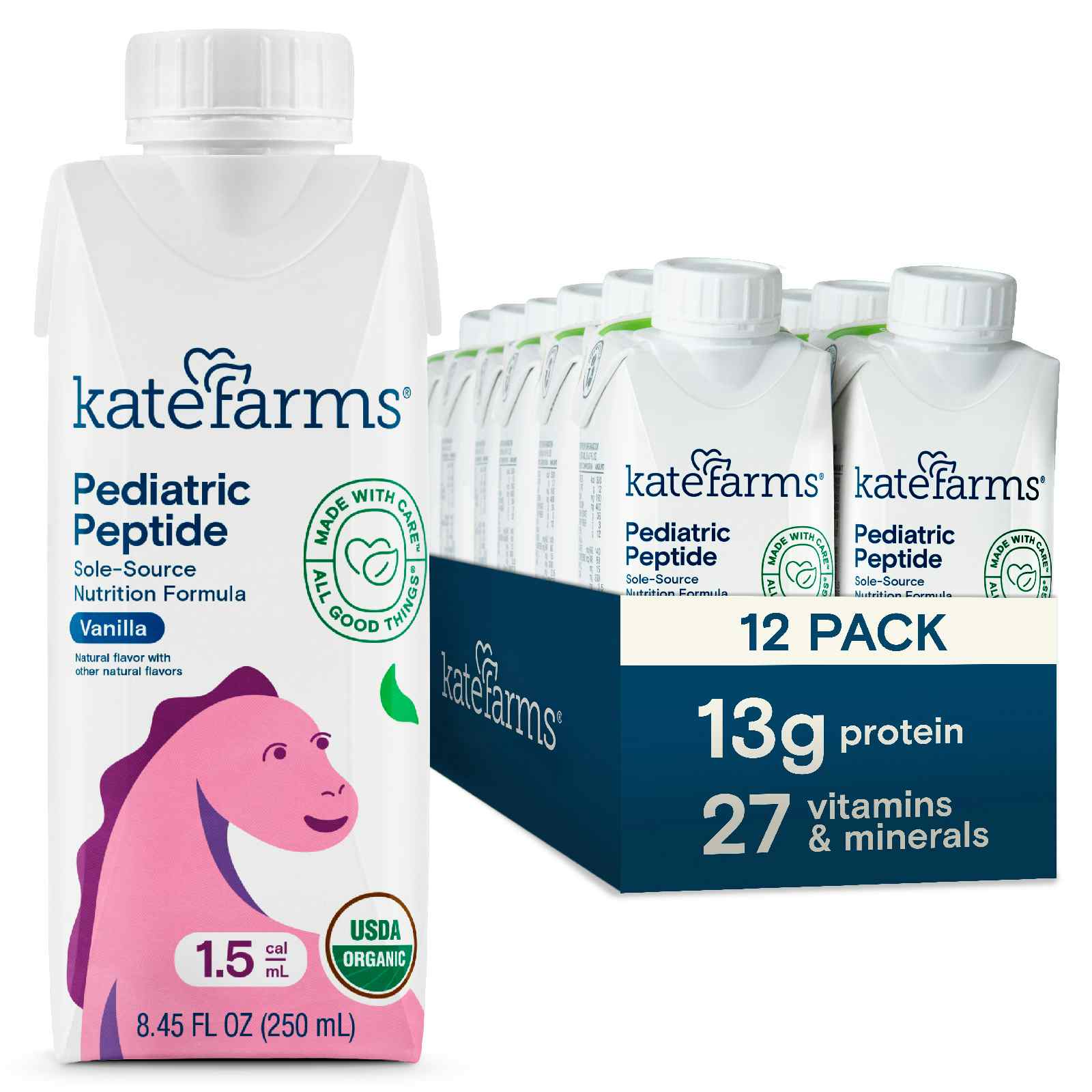 Kate Farms Pediatric Peptide 1.5 Sole-Source Nutrition Formula, Vanilla, 8.45 oz.
