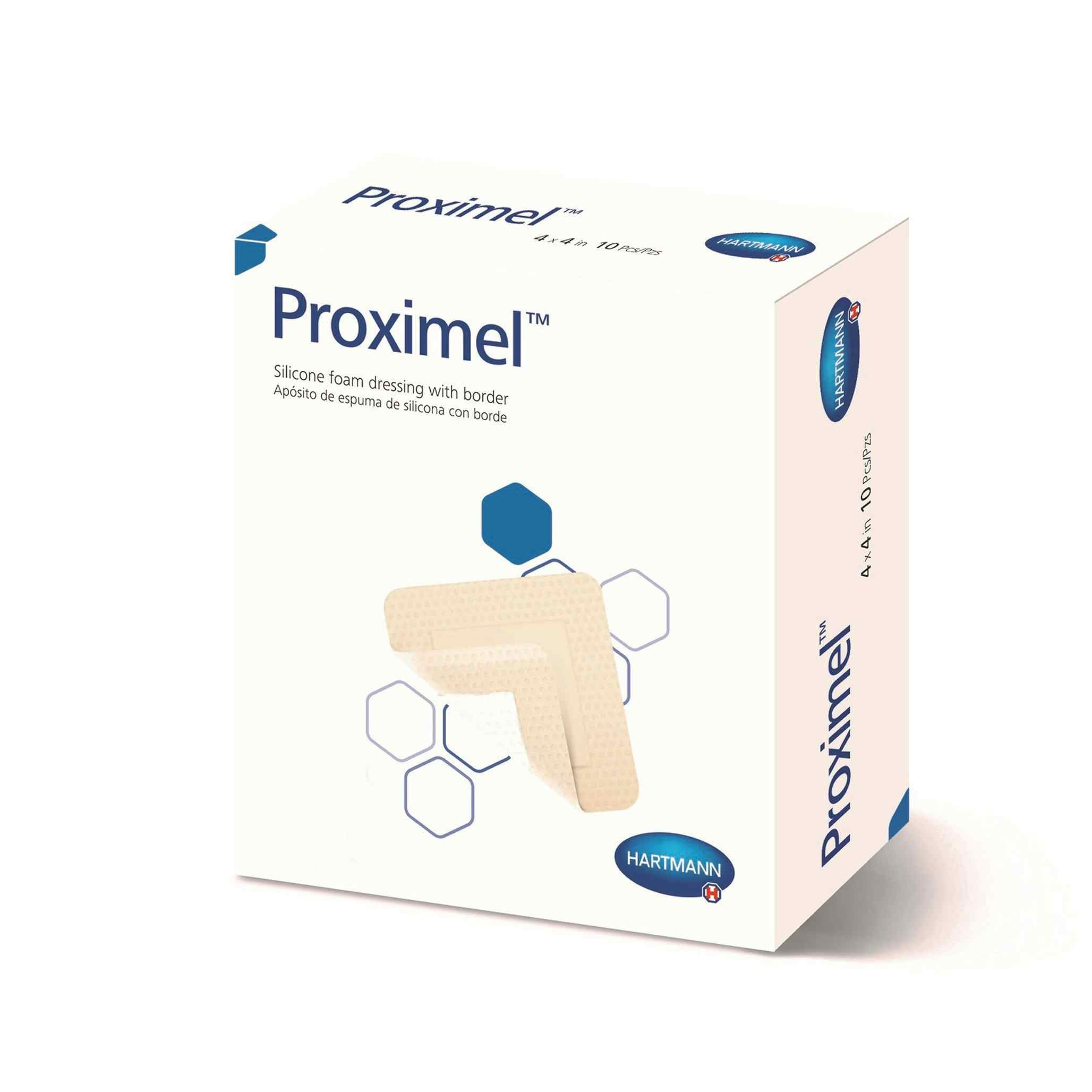 Proximel Silicone Foam Dressings with Border, 6 X 6"