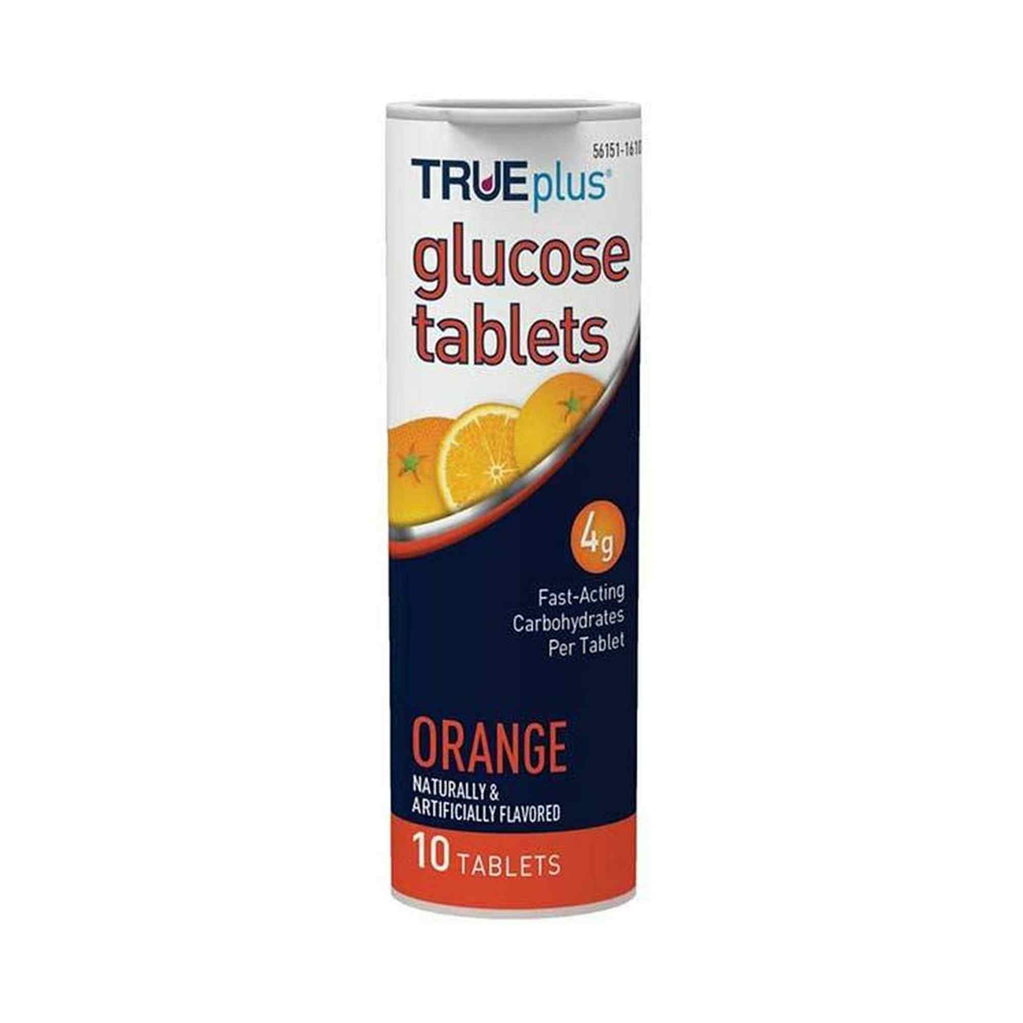 TRUEplus Chewable Glucose Tablets, Orange, 10 Tablets