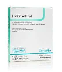 HydraLock SA Super-Absorbent Dressing with Non-Adherent Contact Layer & Waterproof Backing, 4 X 4"