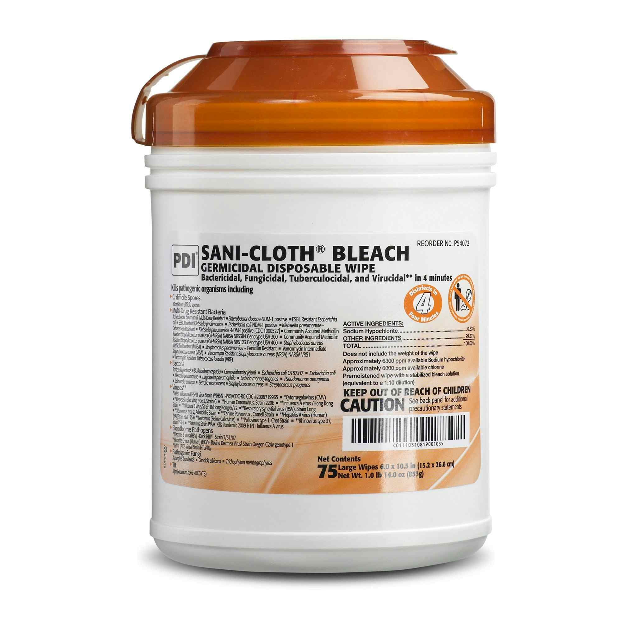 Sani-Cloth Bleach Germicidal Disposable Wipe