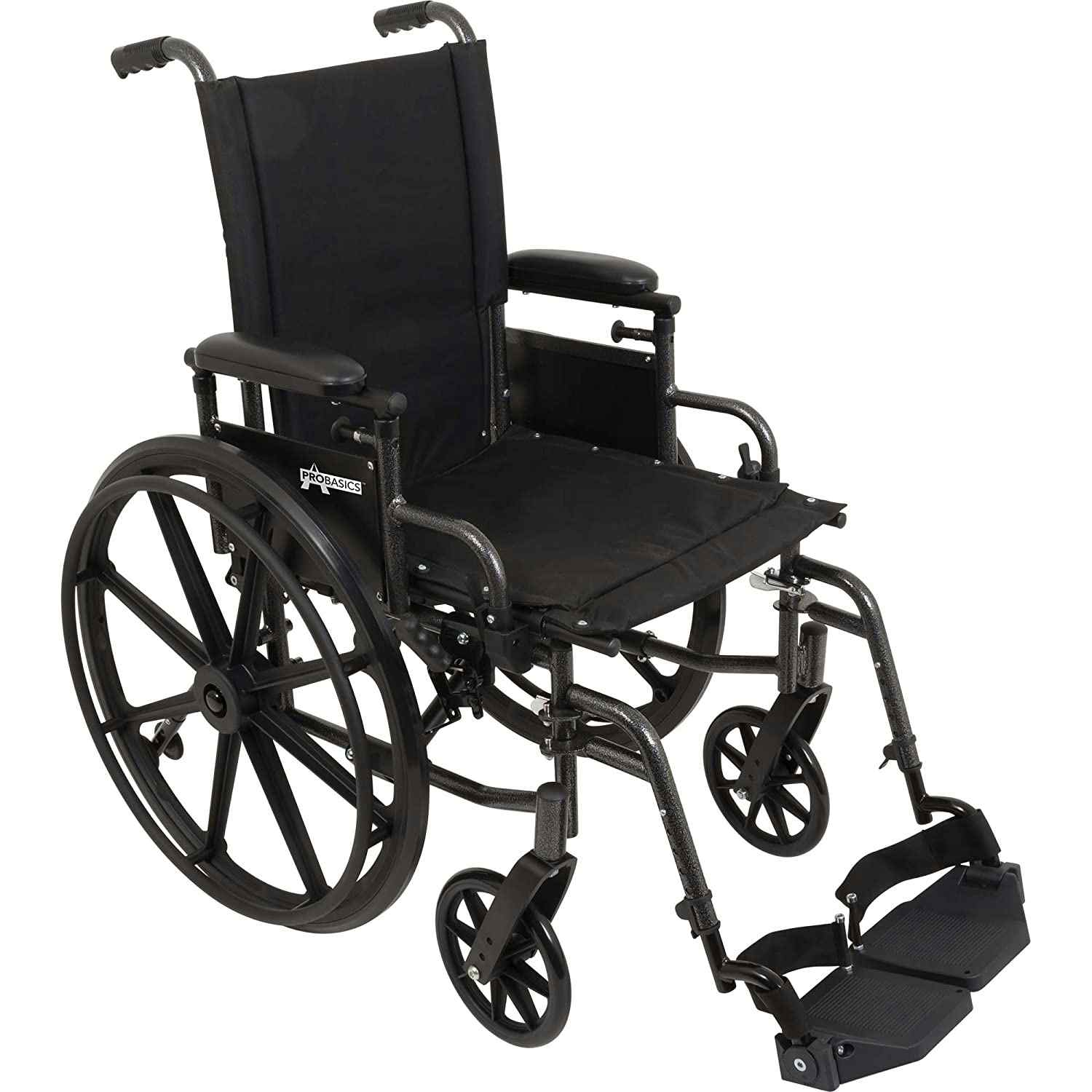 ProBasics K4 High Strength Wheelchair, Lightweight, Flip-back Padded Armrests, Swing-Away Footrests