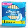 Always Maxi Pads with Wings, Size 1, Regular Absorbency