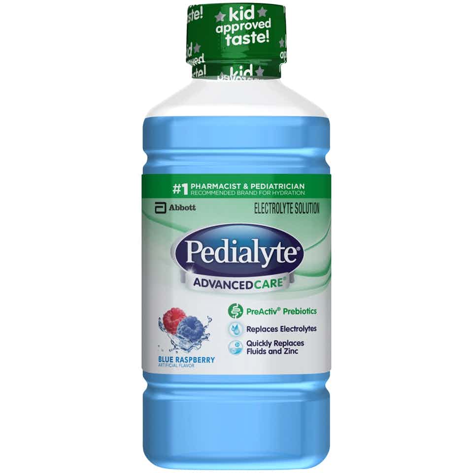 Pedialyte AdvancedCare Pediatric Oral Electrolyte Solution, Blue Raspberry, 33.8 oz.