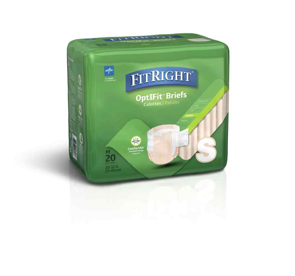 FitRight OptiFit Extra Incontinence Briefs with Center Tab, Heavy Absorbency