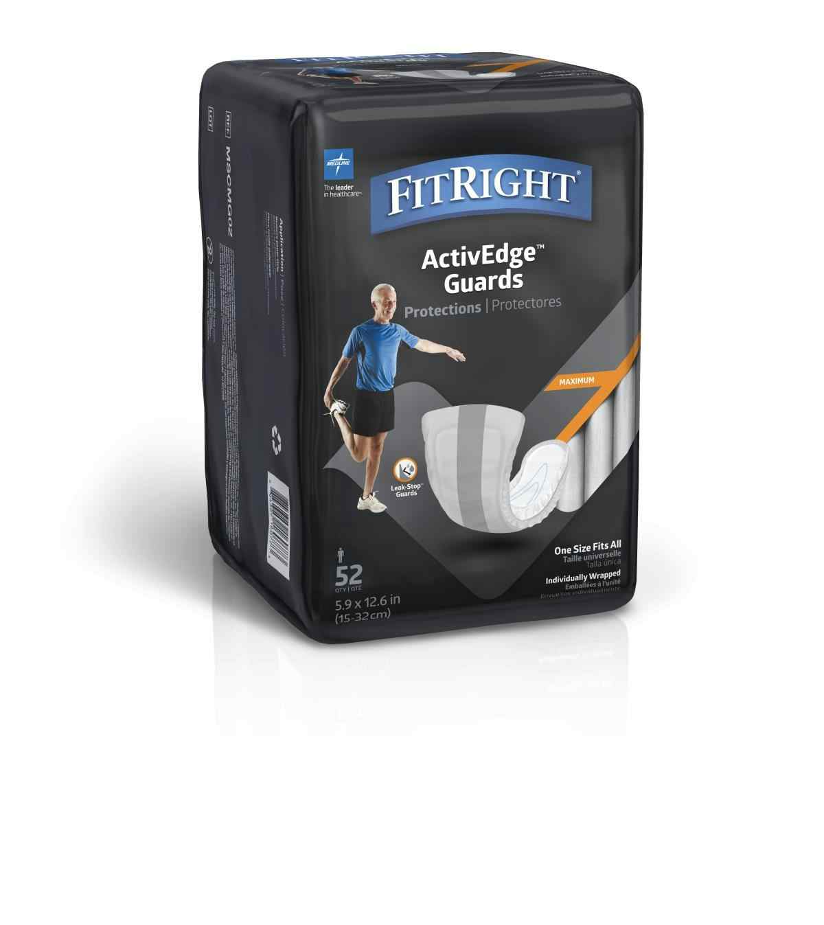 FitRight ActiveEdge Guards Incontinence Liners for Men, Level 3
