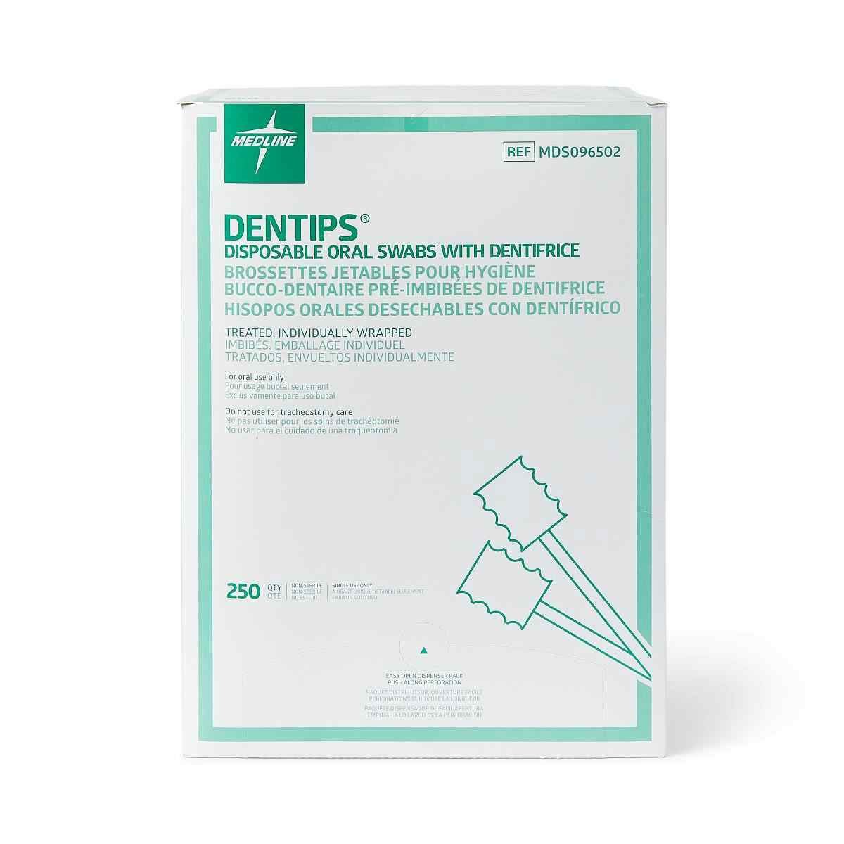 Medline DenTips Oral Swabsticks, Treated