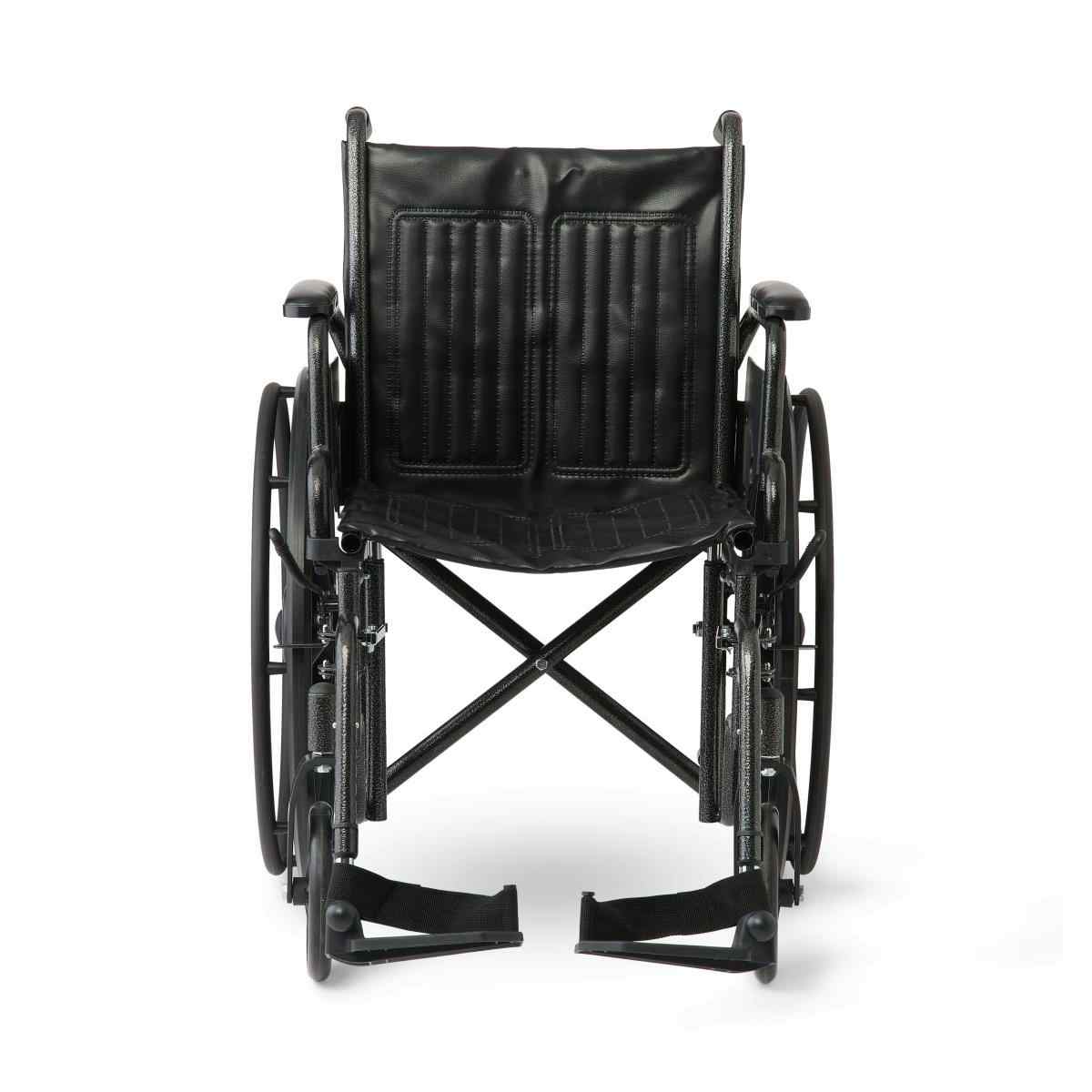 Medline K1 Wheelchair, Swing Back Desk-Length Arms, Swing-Away Foot Rests, Vinyl