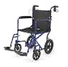 Medline Basic Aluminum Transport Chair, Permanent Full-Length Arms, Swing-Away Footrests, 12"