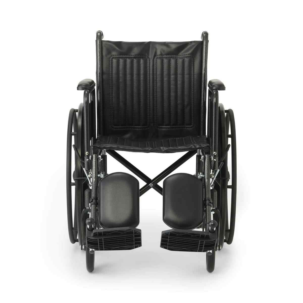 Medline K1 Wheelchair, Full-Length Arms, Elevating Leg Rests, Vinyl, 18"