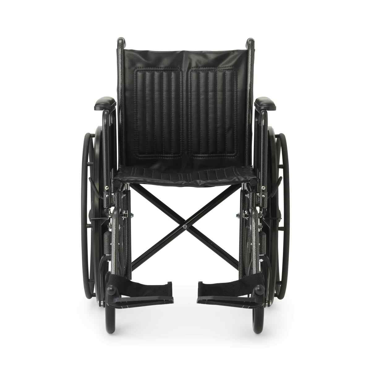 Medline K1 Wheelchair, Full-Length Arms, Swing-Away Foot Rests, Vinyl, 18"