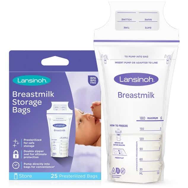 Lansinoh Breast Milk Clear Storage Bag, 6 oz.