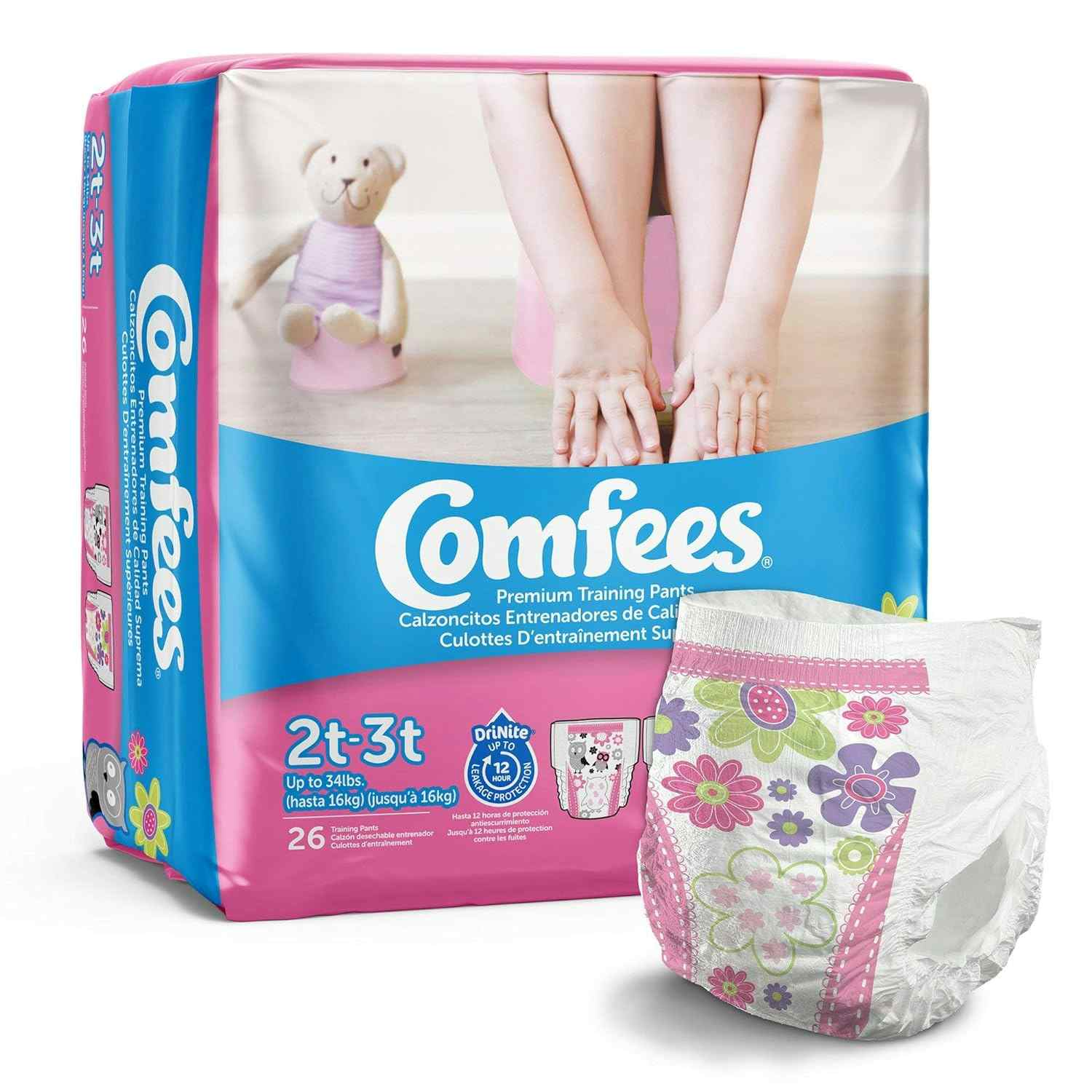 Comfees Pull-Up Premium Girl's Training Pants, Moderate Absorbency