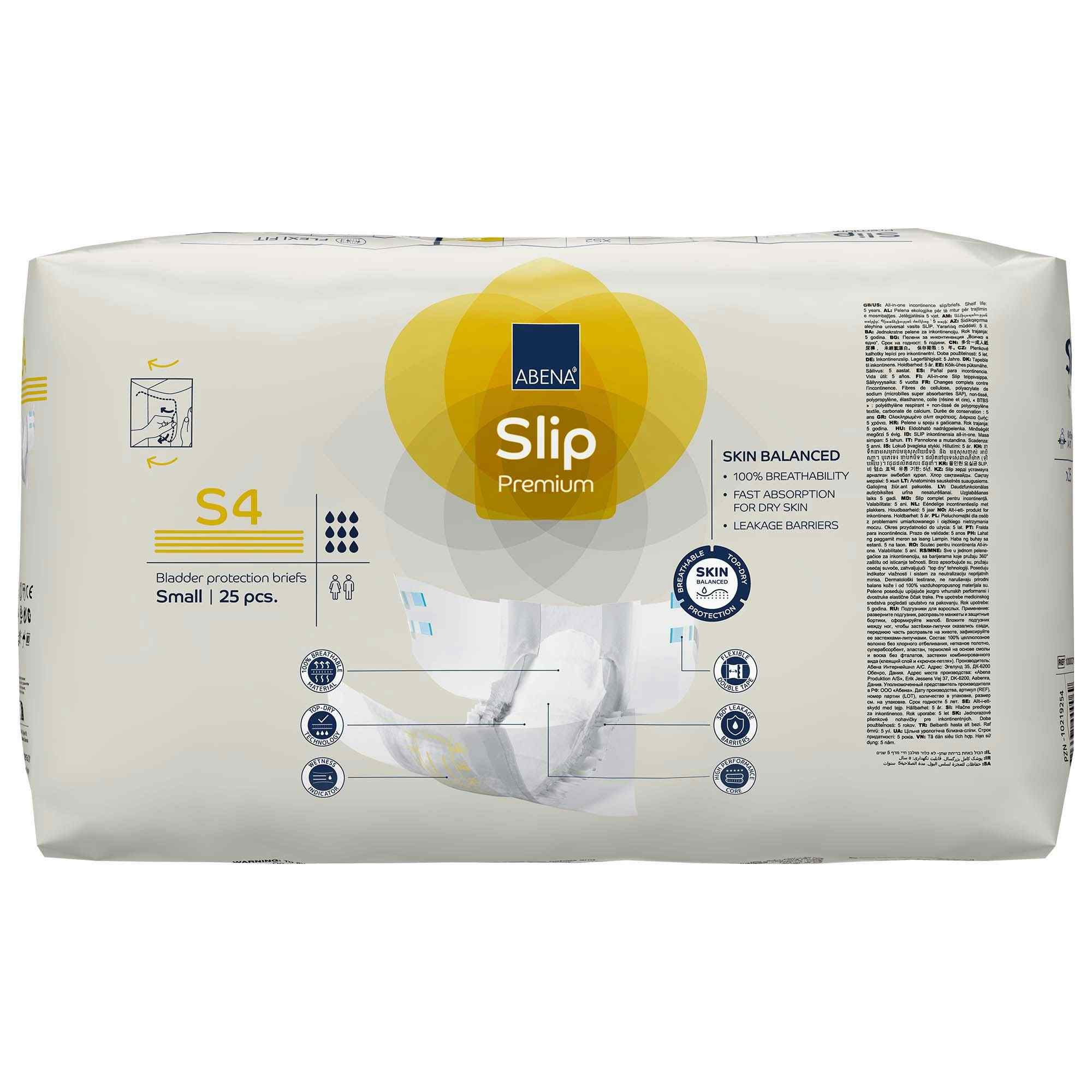 Abena Slip Premium Diapers with Tabs, Level 4s