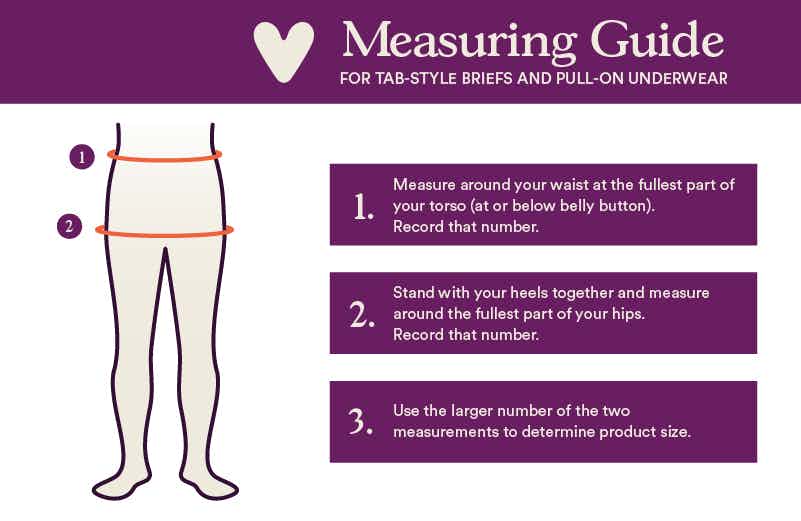 Depend Fit-Flex Pull-Up Underwear for Men, Measuring Guide