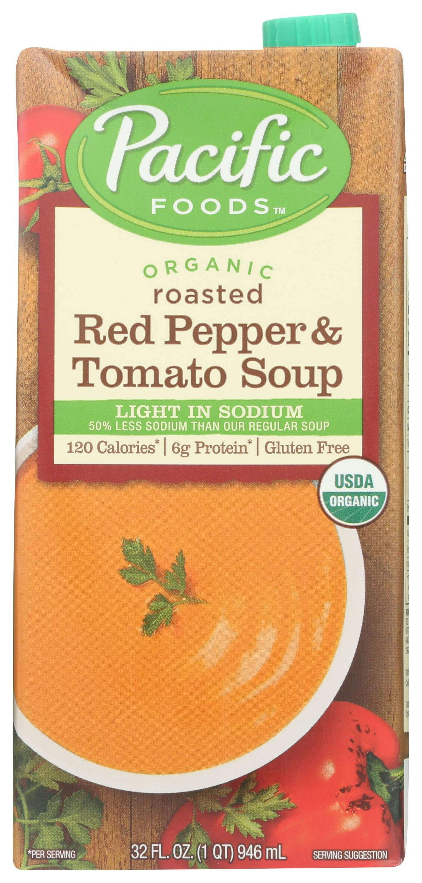 Pacific Natural Foods Light Sodium Organic Roasted Red Pepper and Tomato Soup