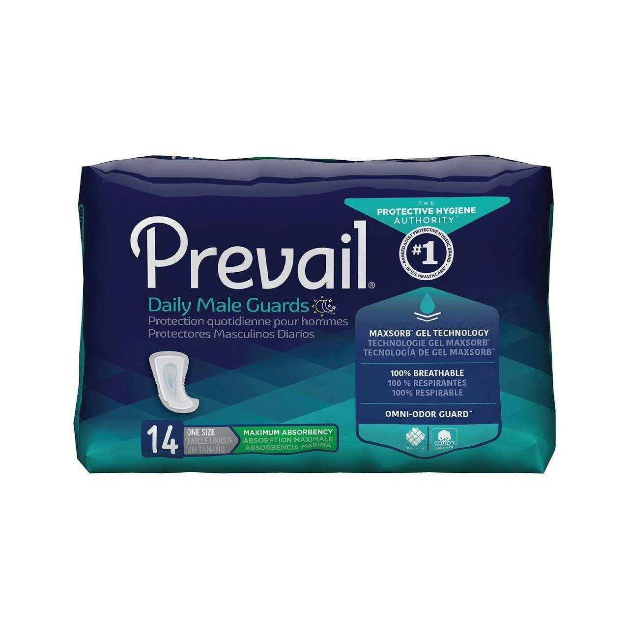 Prevail Male Guards, Maximum,PV-811,Regular 12.5" - Pack of 14