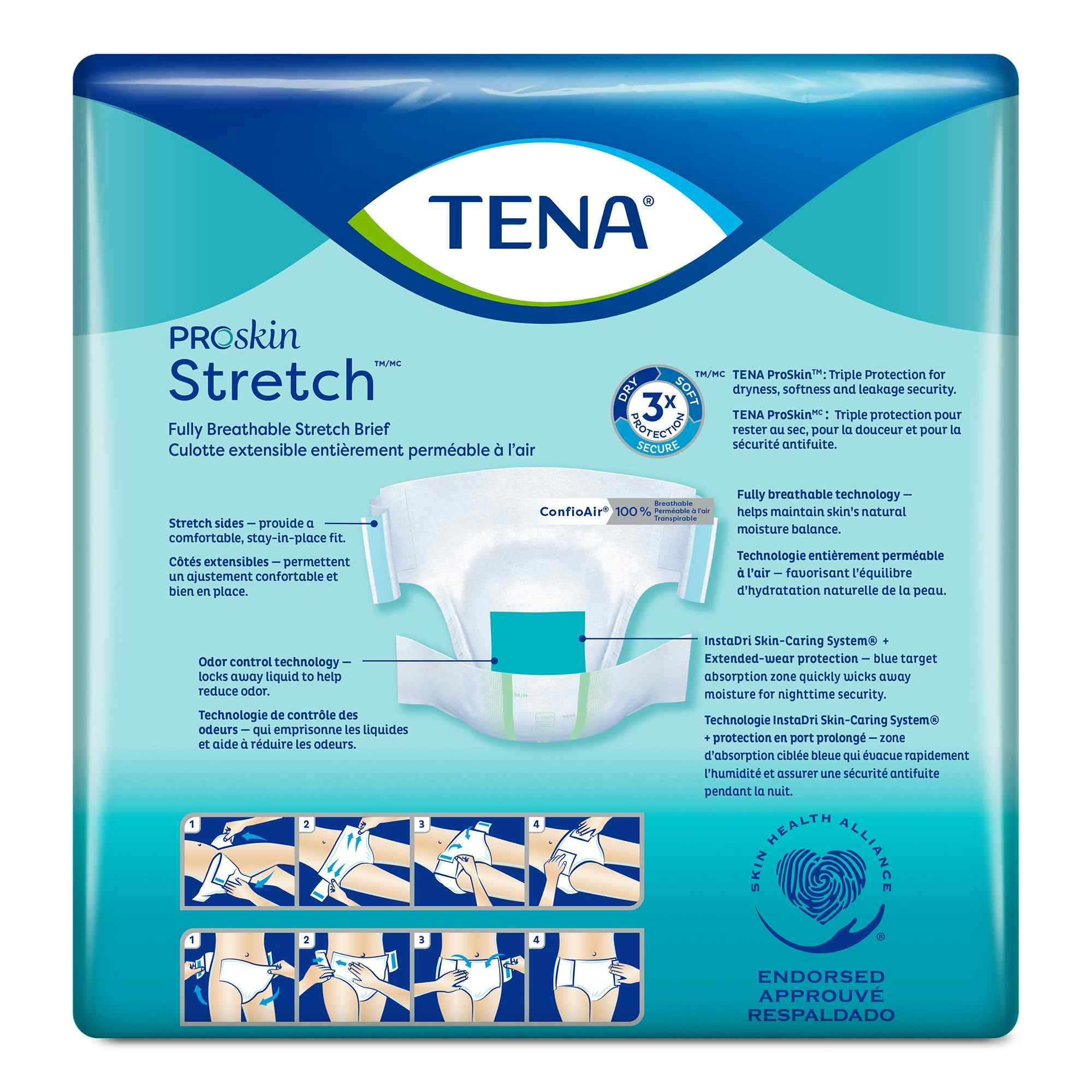 TENA Stretch Super Incontinence Adult Diaper, Super Absorbency, 67902, Medium, Pack of 28