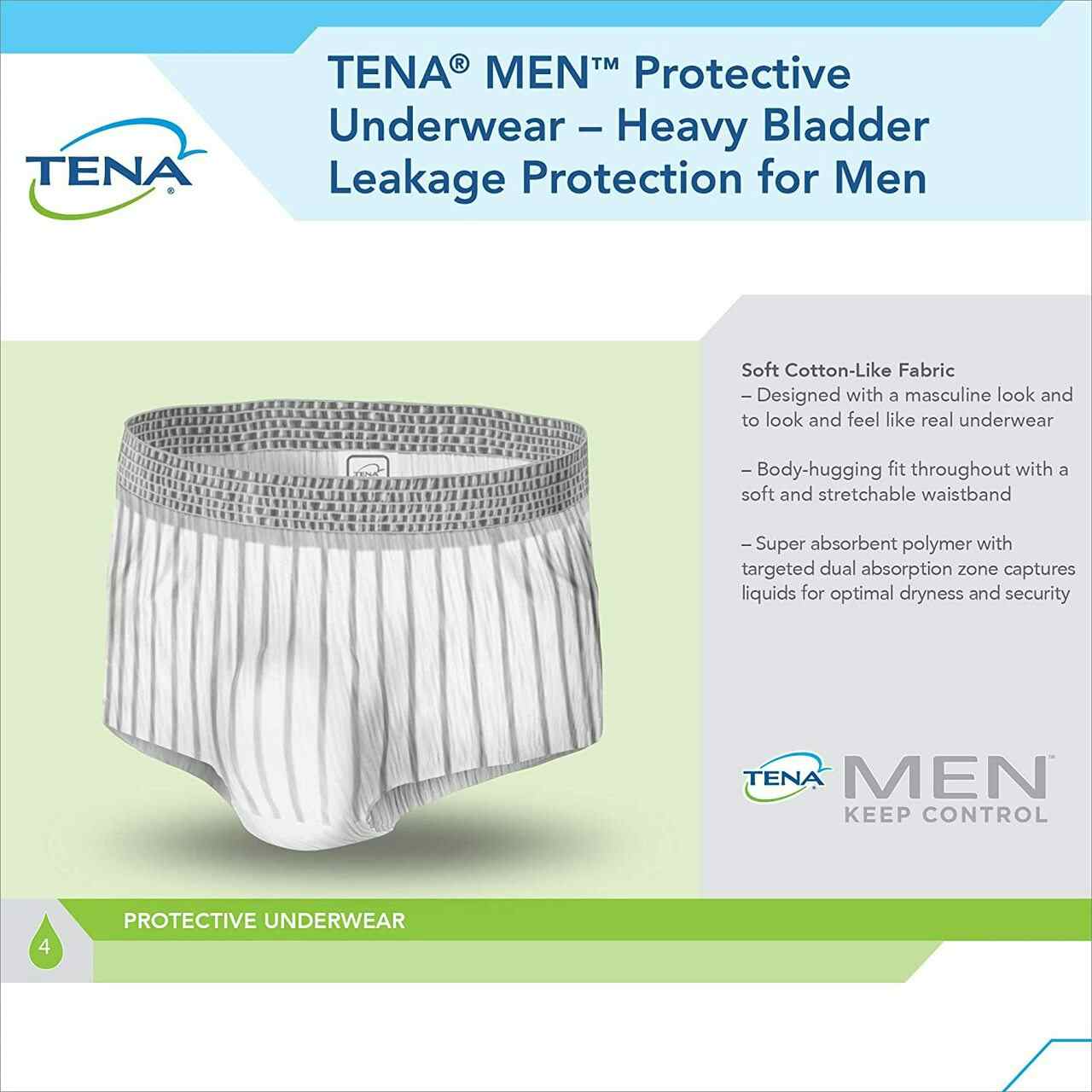 TENA MEN Protective Incontinence Underwear, Super Absorbency