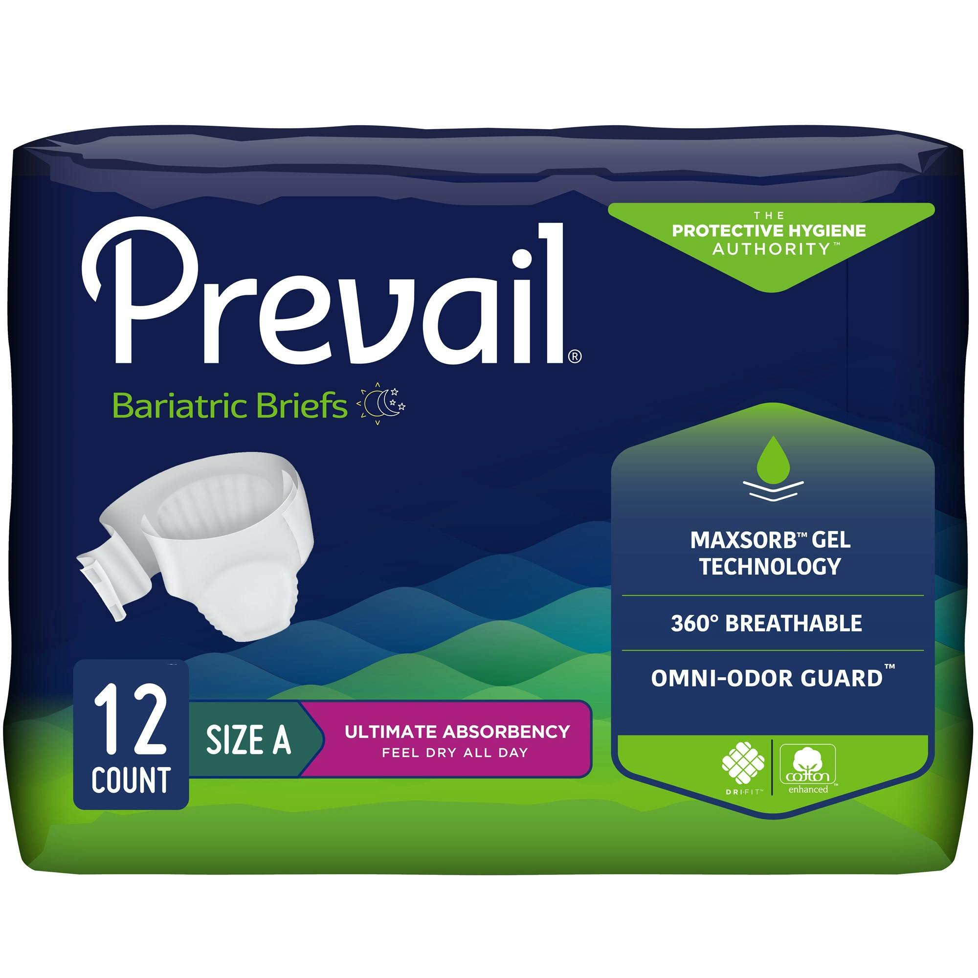 Prevail Bariatric Briefs with Tabs, Ultimate