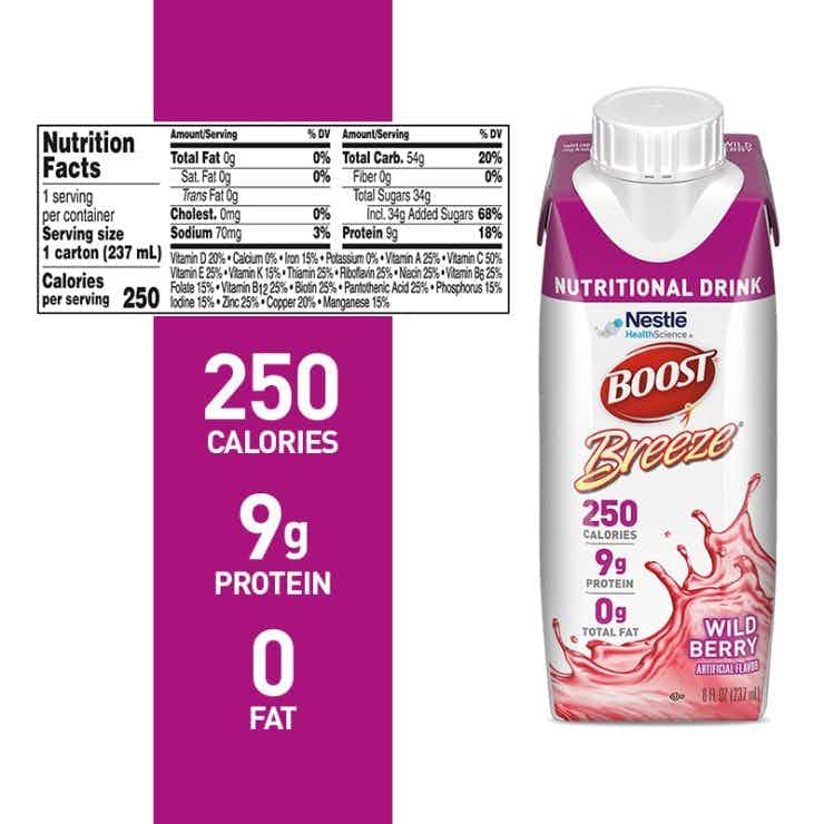 Boost Breeze Nutritional Drink, Wild Berry, 8 oz.